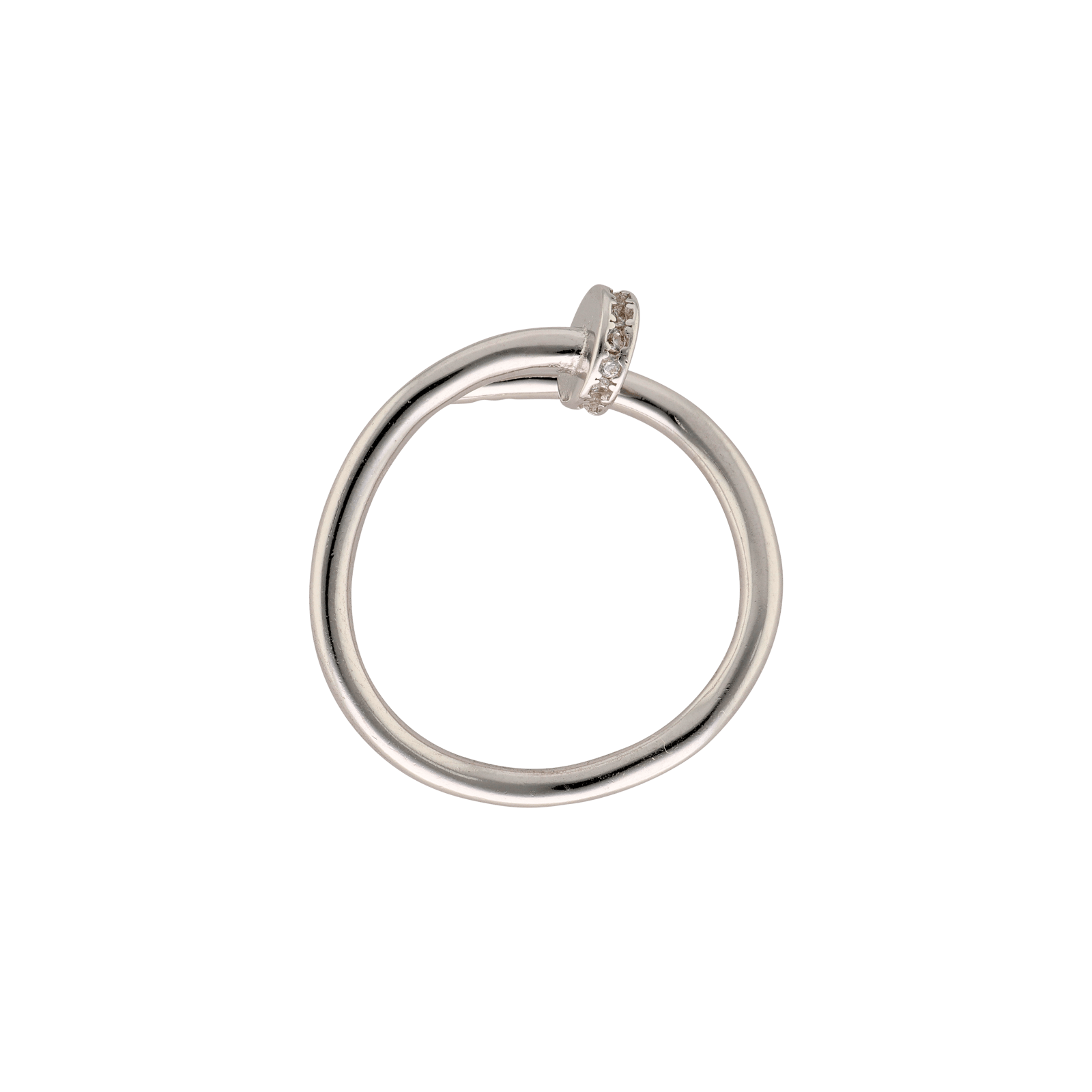 Bague ouverte Argent clou Zirconia Cubique