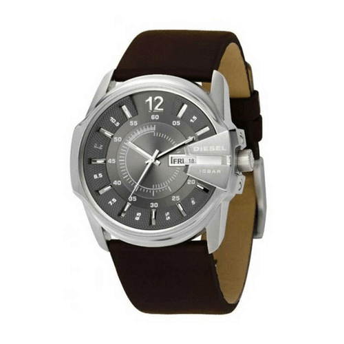 Montre Homme Chronographe analogique Acier cuir brun ec-1