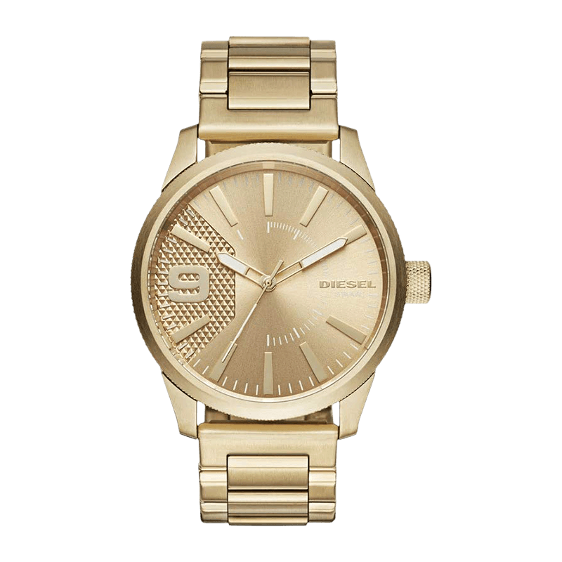 Montre Homme Diesel Rasp  Boîtier/Bracelet Acier Doré 46mm, Cadran Doré – DZ1761