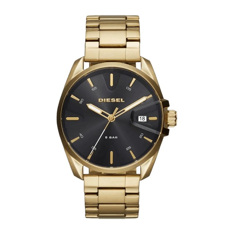 Montre Homme Diesel MS9  Boîtier/Bracelet Acier Doré 44mm, Cadran Noir – DZ1865