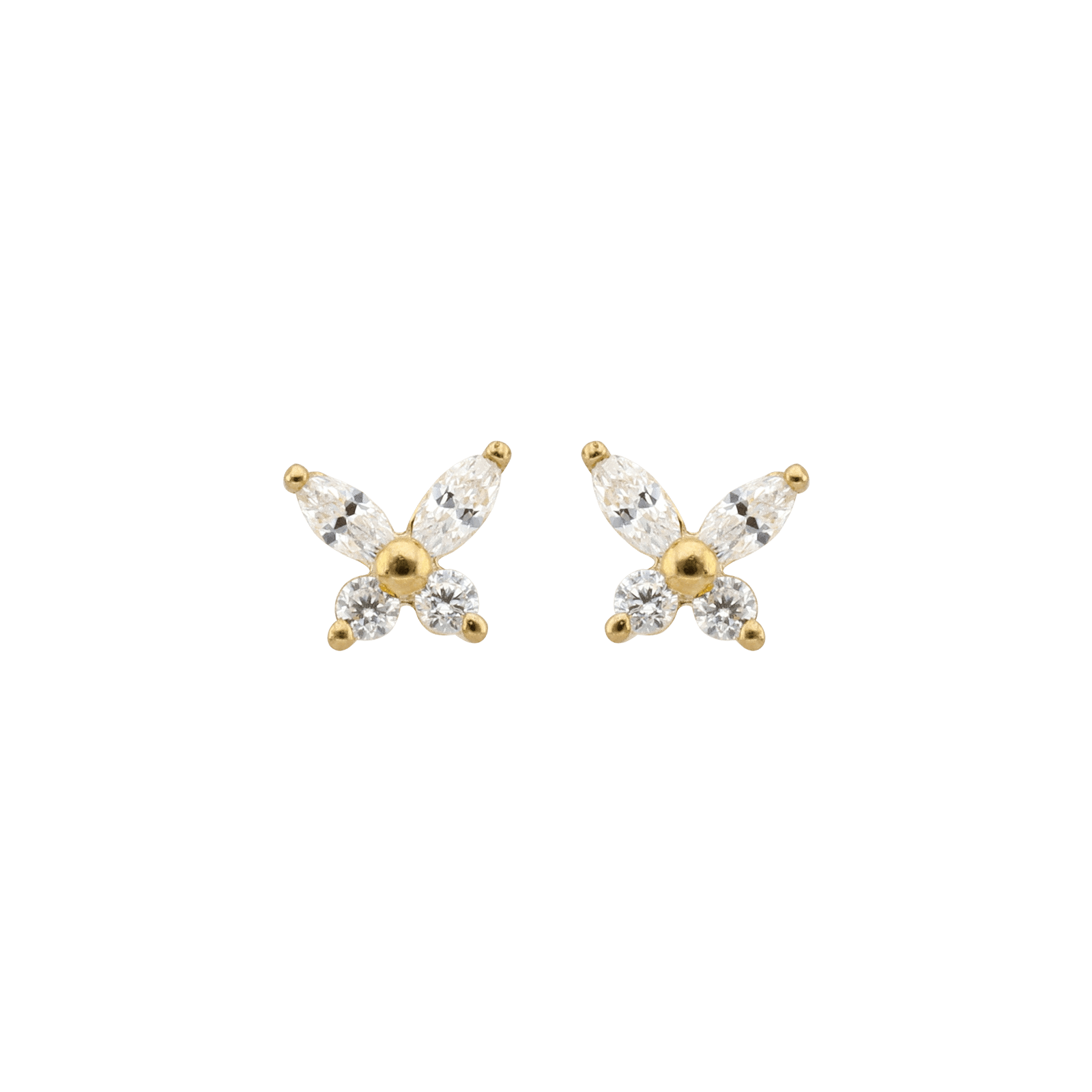 Boucles D'oreilles Papillon 5.2*4.7mm Or375 Fermoir Silicone