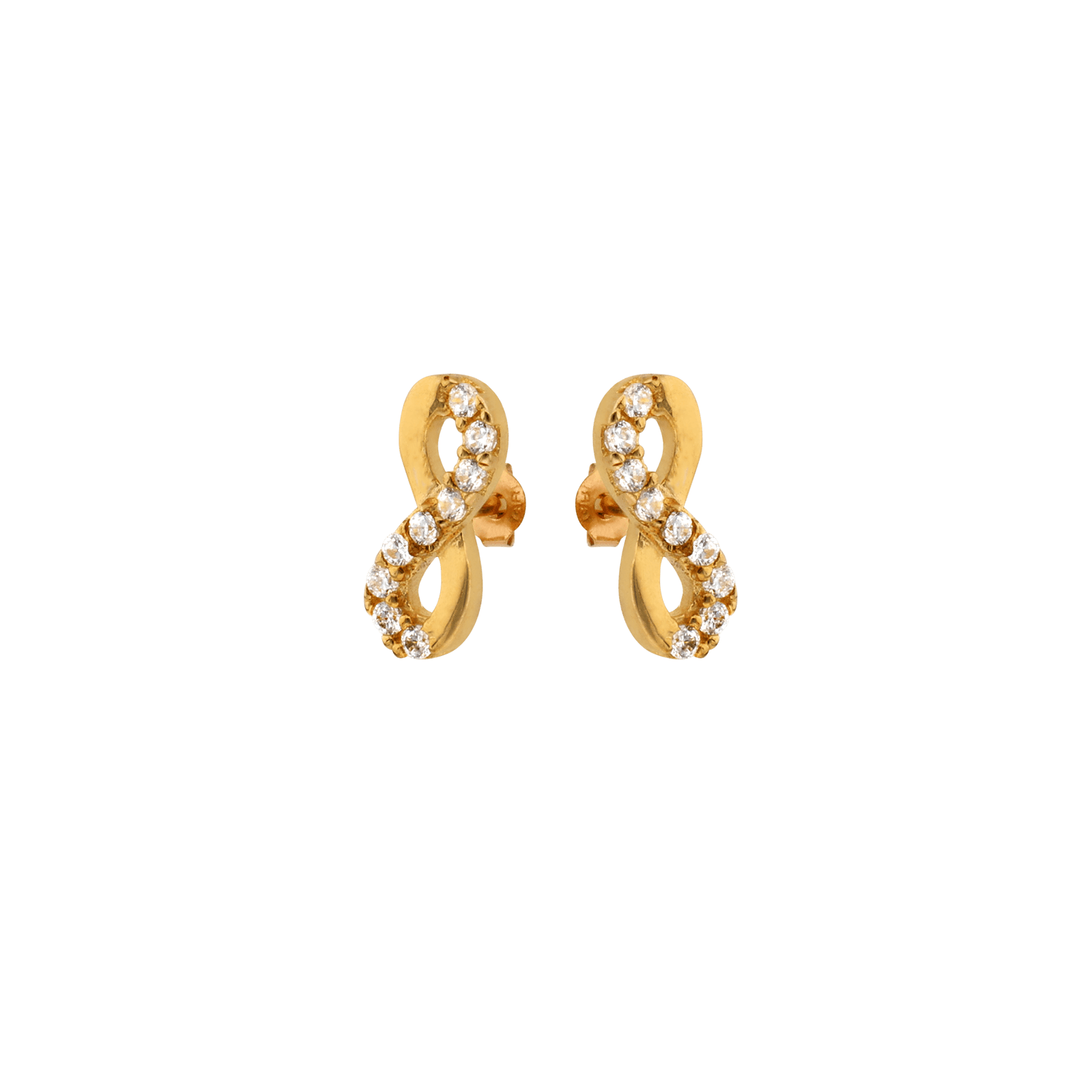 Boucles D'oreilles Infini 4*8mm Or375 Fermoir Silicone