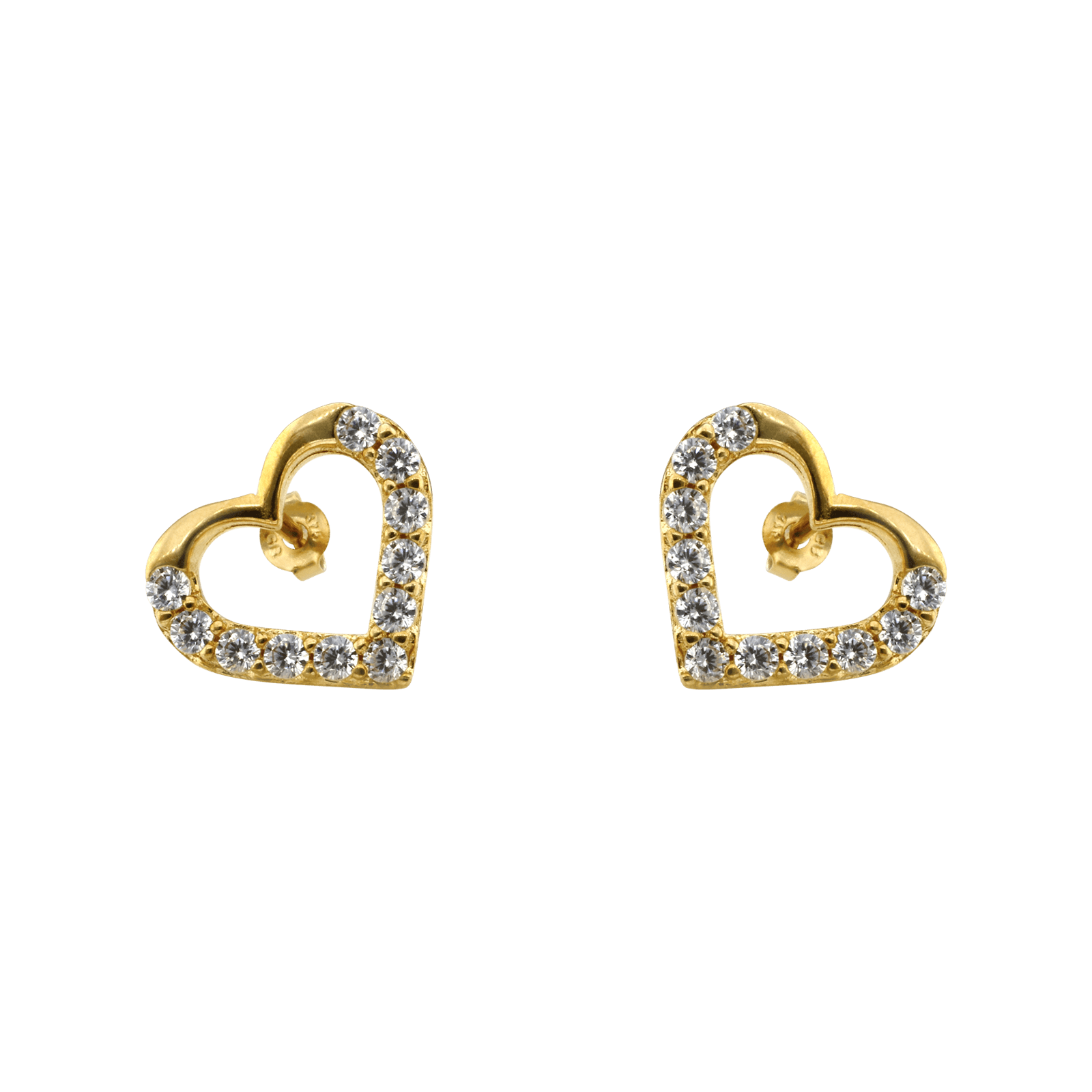 Boucles d'Oreilles Coeur ajouré et Oxyde de Zirconium
