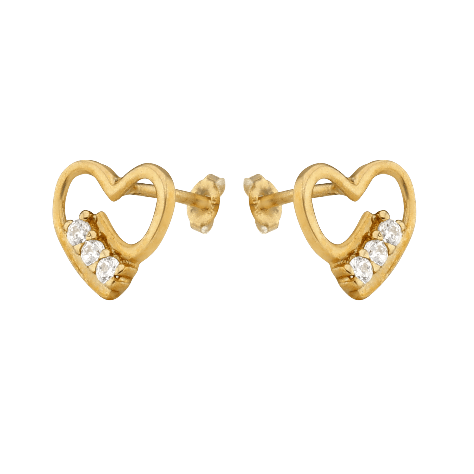 Boucles d'Oreilles puce coeur 3 Oxyde de Zirconium