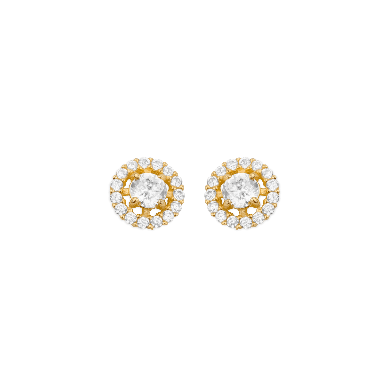 Boucles D'oreilles  Zirconium 7 mm Or375 Fermoir Silicone