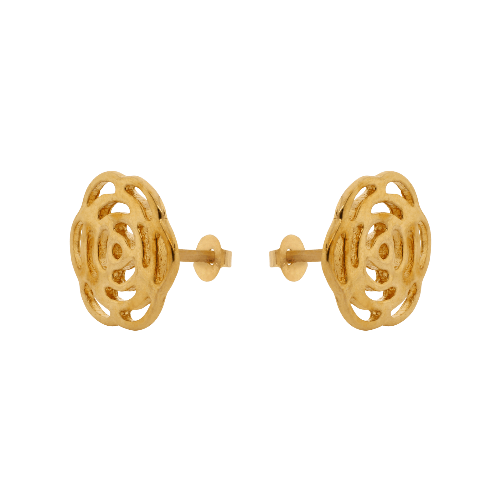 Boucles d'Oreilles Enfant motif fleur camélia ajourée