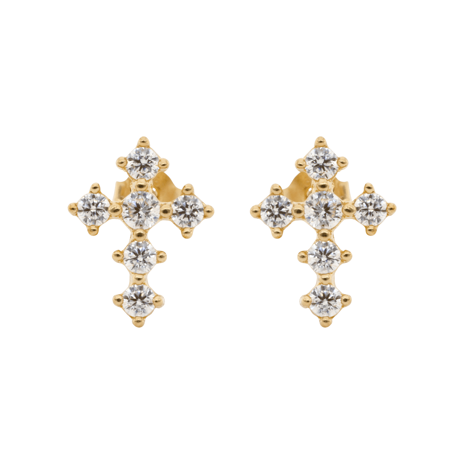 Boucles d'Oreilles puce Croix Oxyde de Zirconium