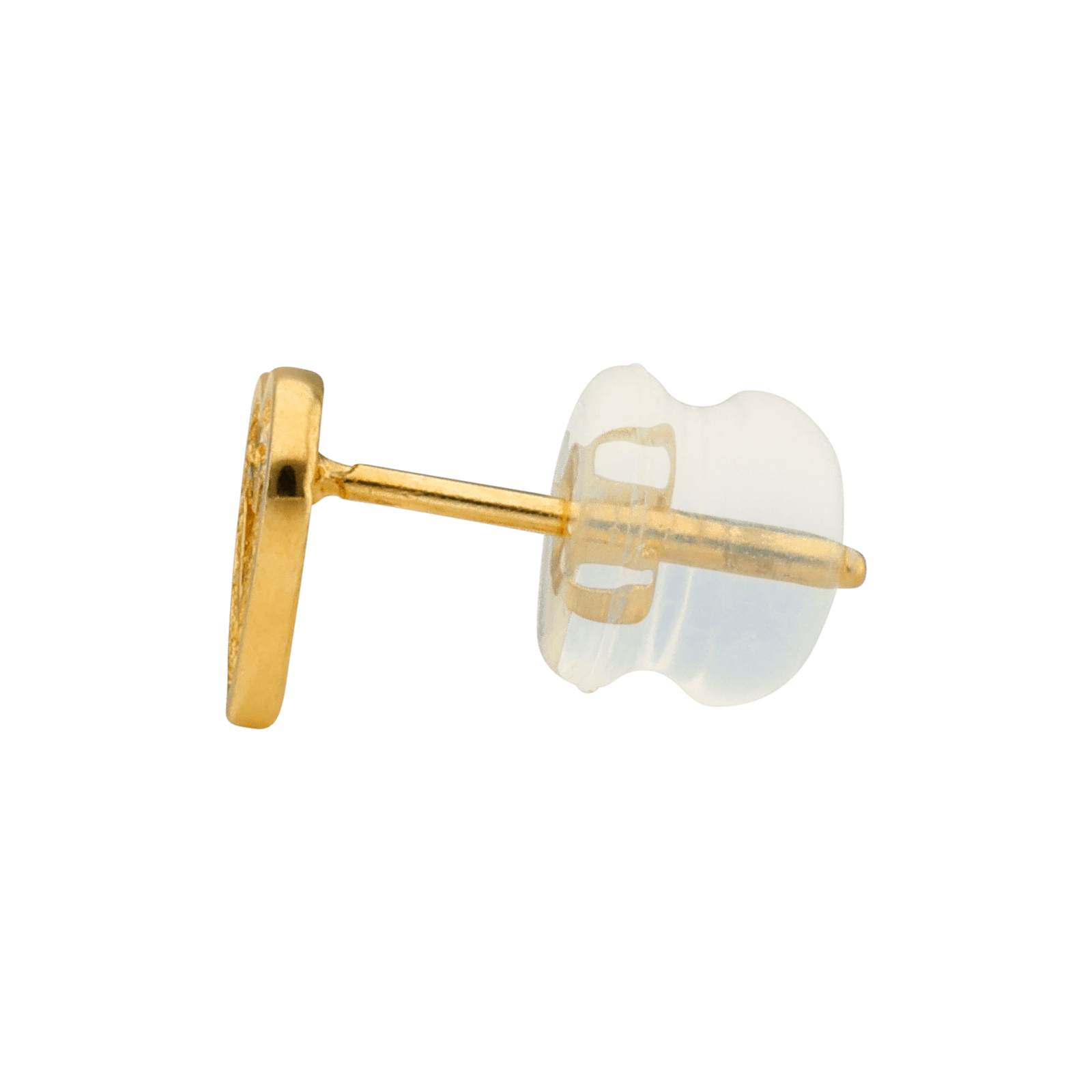 Boucles d'Oreilles puce coeur sertie Oxyde de Zirconium