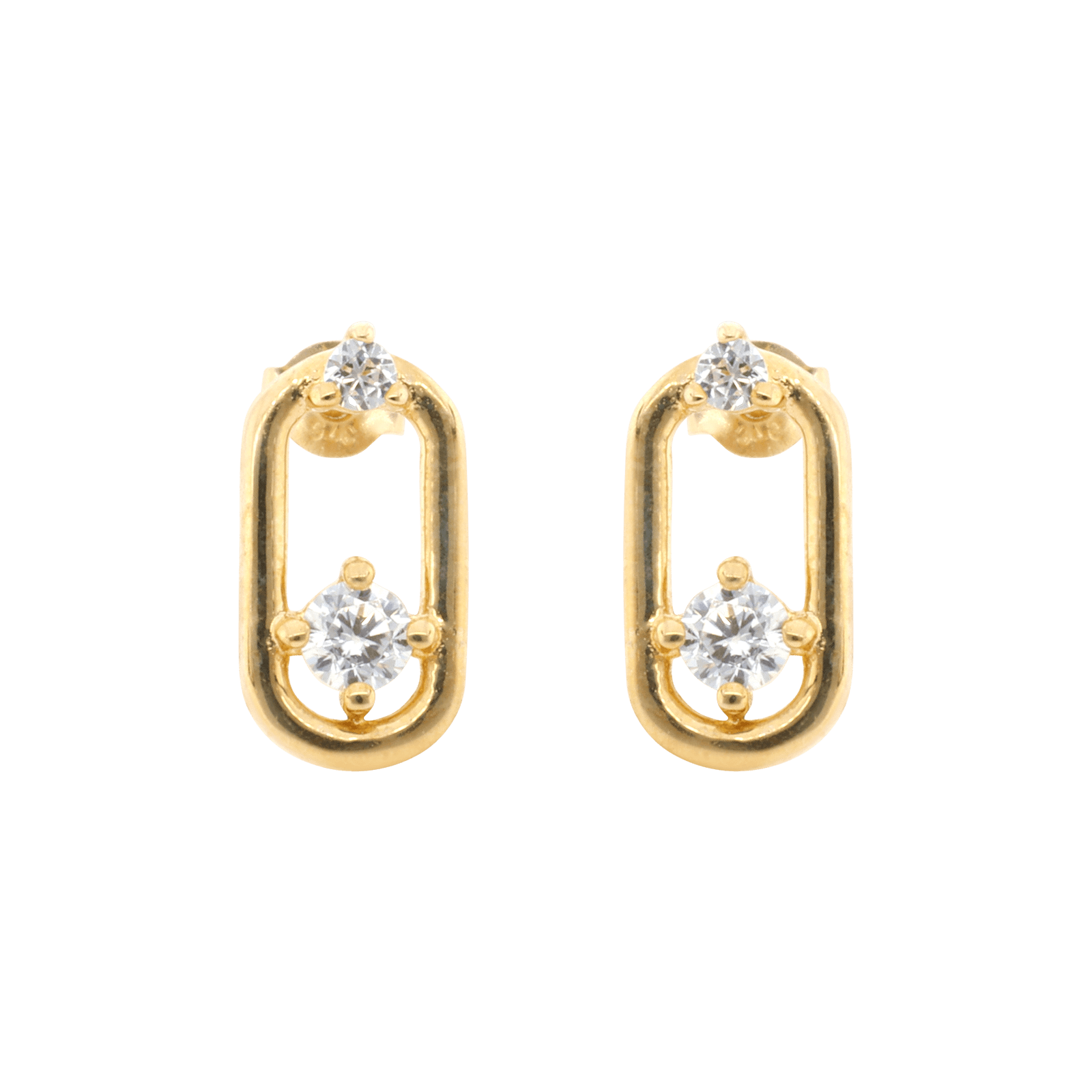 Boucles d'Oreilles rectangle double Oxyde de Zirconium