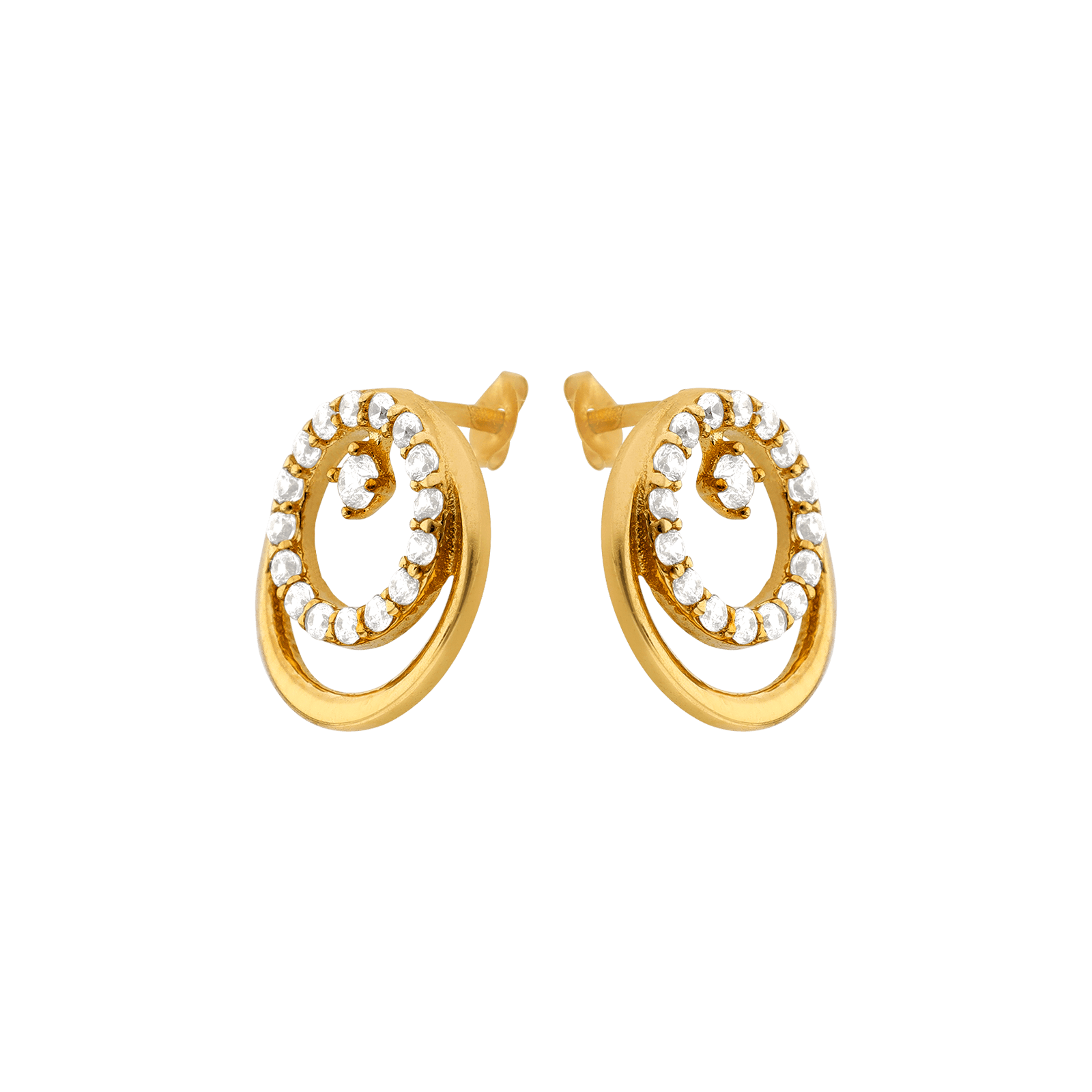 Boucles d'Oreilles double cercle Oxyde de Zirconium