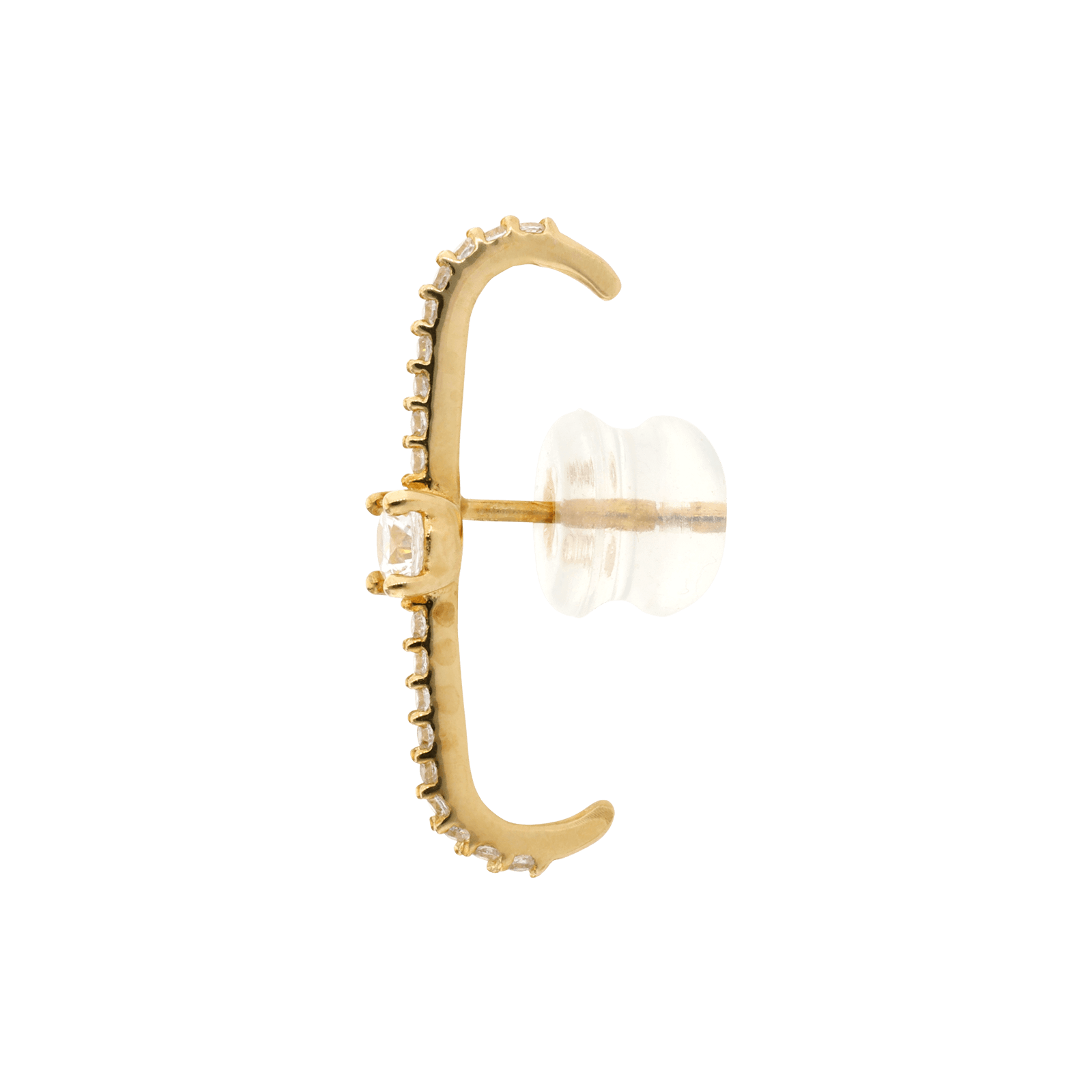 Mono boucle d'Oreille Boucles d'Oreilles barre sertie et Oxyde de Zirconium central