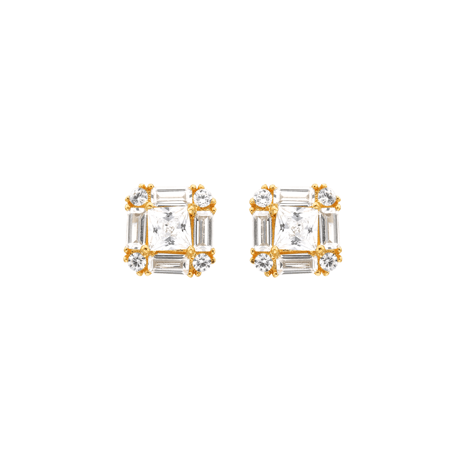 Boucles d'Oreilles fantaisie forme carré Oxyde de Zirconium