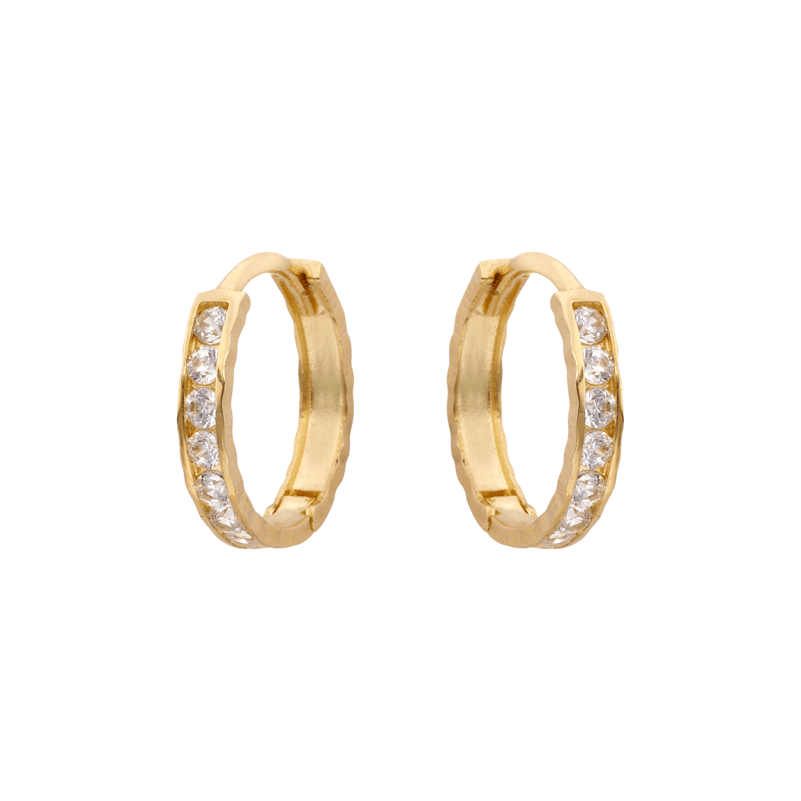 Mono boucle d'Oreille Boucles d'Oreilles Miniature Créole Diamanté Oxyde de Zirconium 12 millimètres