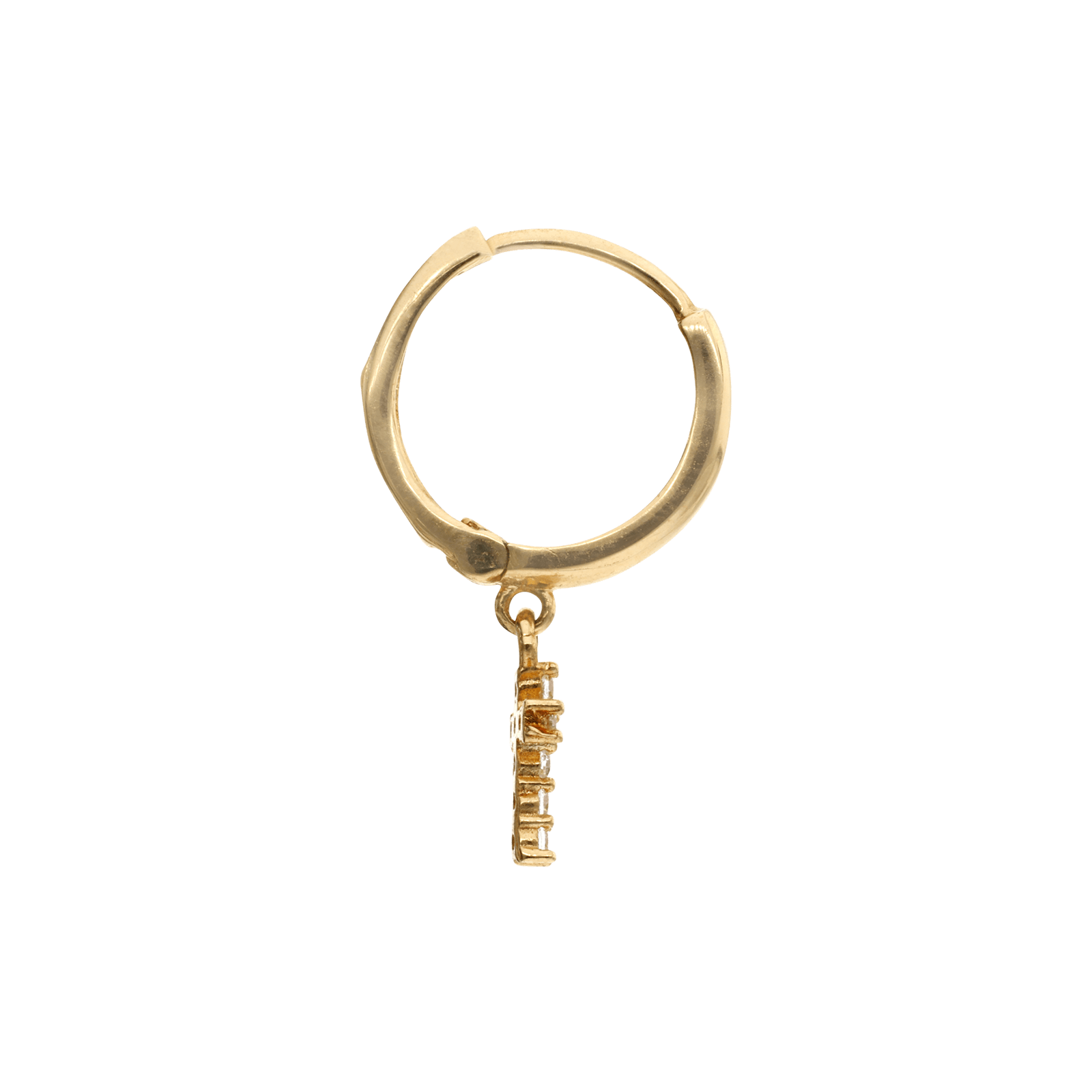 Boucles d'Oreilles Miniature Créole Pendentif Croix Oxyde de Zirconium