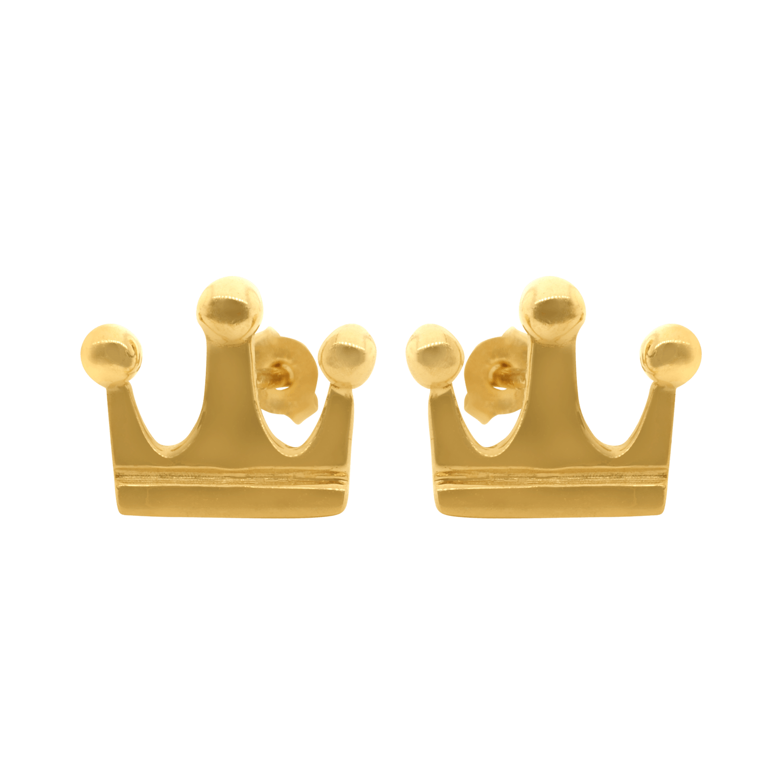 Boucles d'Oreilles puce couronne Lisse
