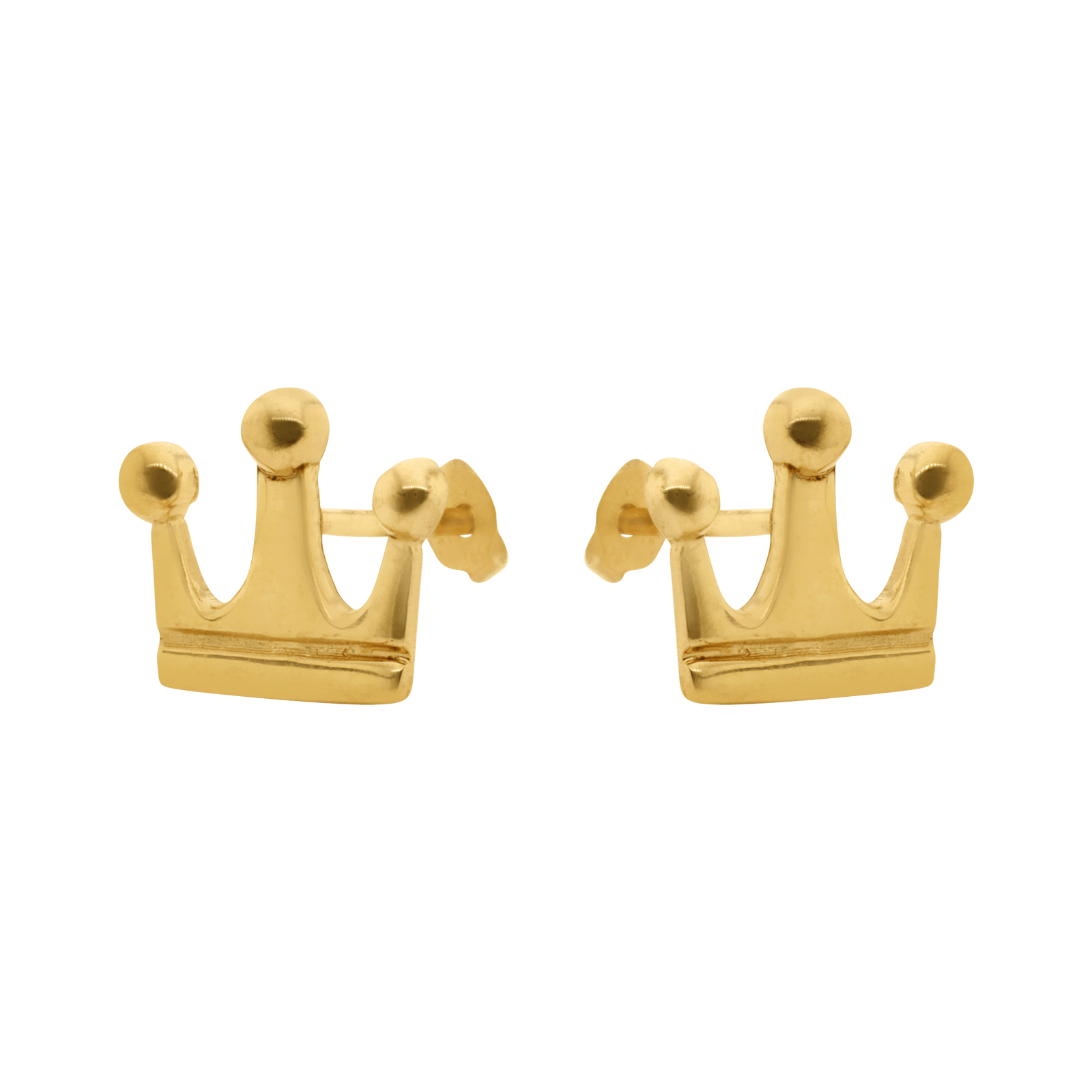 Boucles d'Oreilles puce couronne Lisse