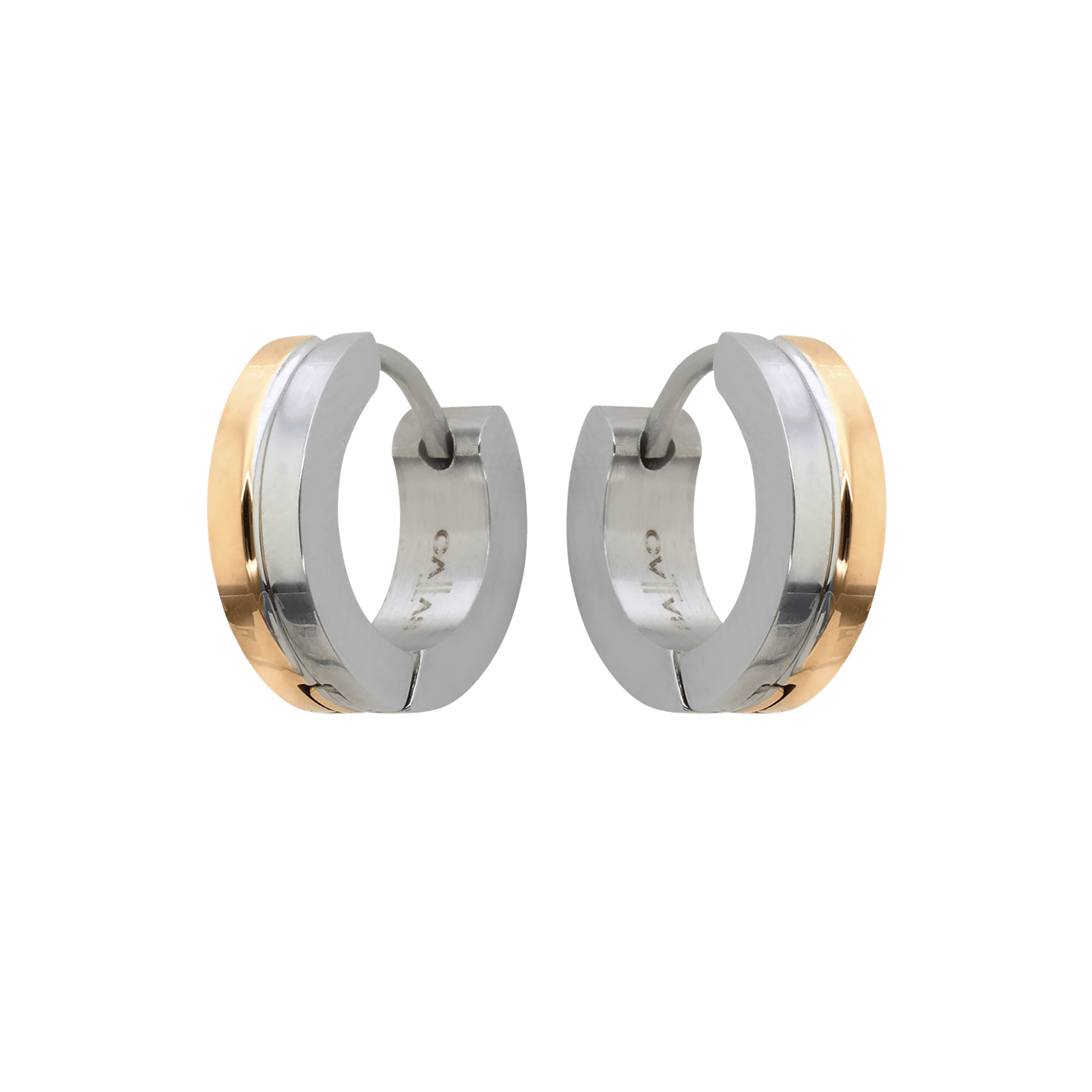 Créoles Callas Acier 4x13mm Bicolore Ion Plating Rose