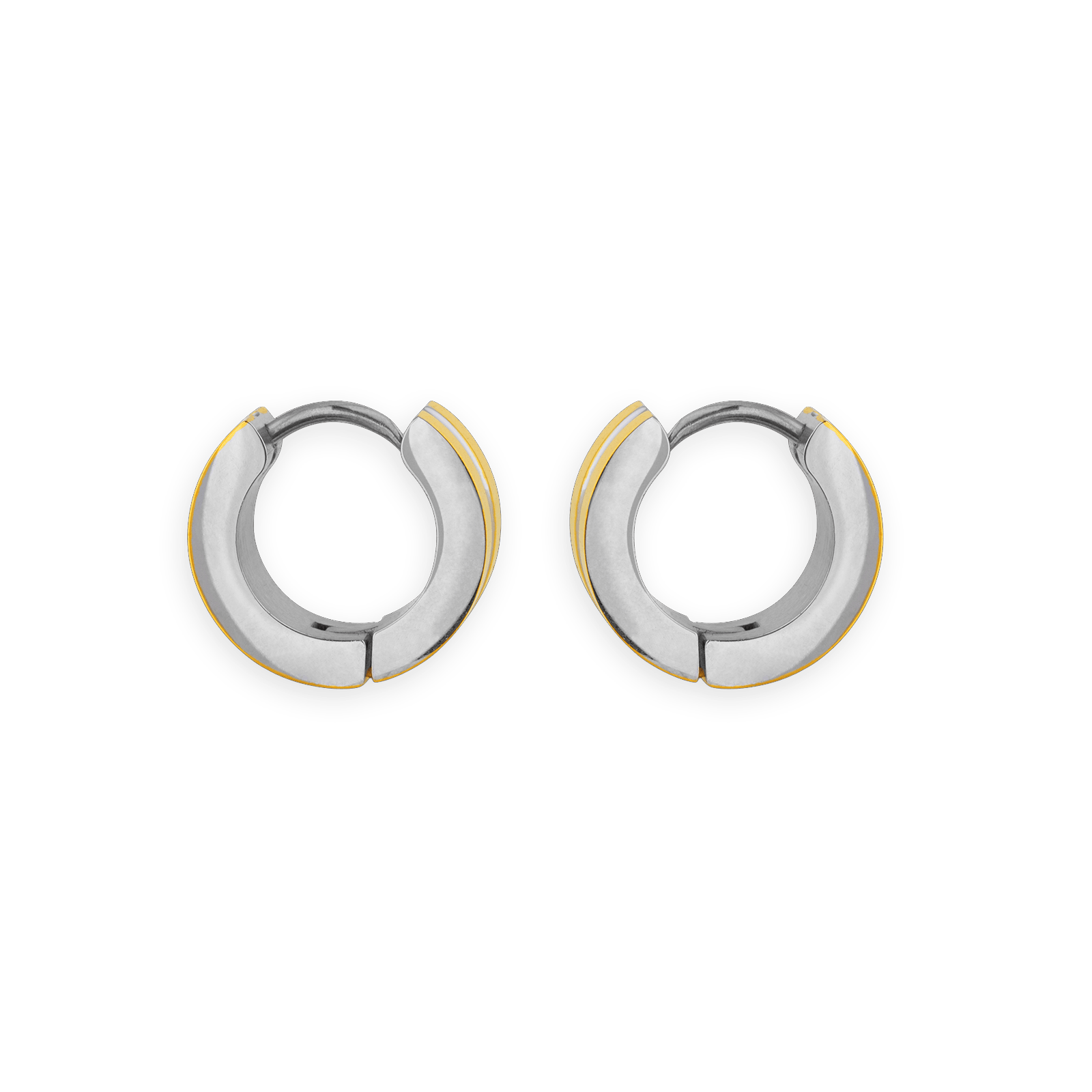 créoles acier bicolore 13.5mm