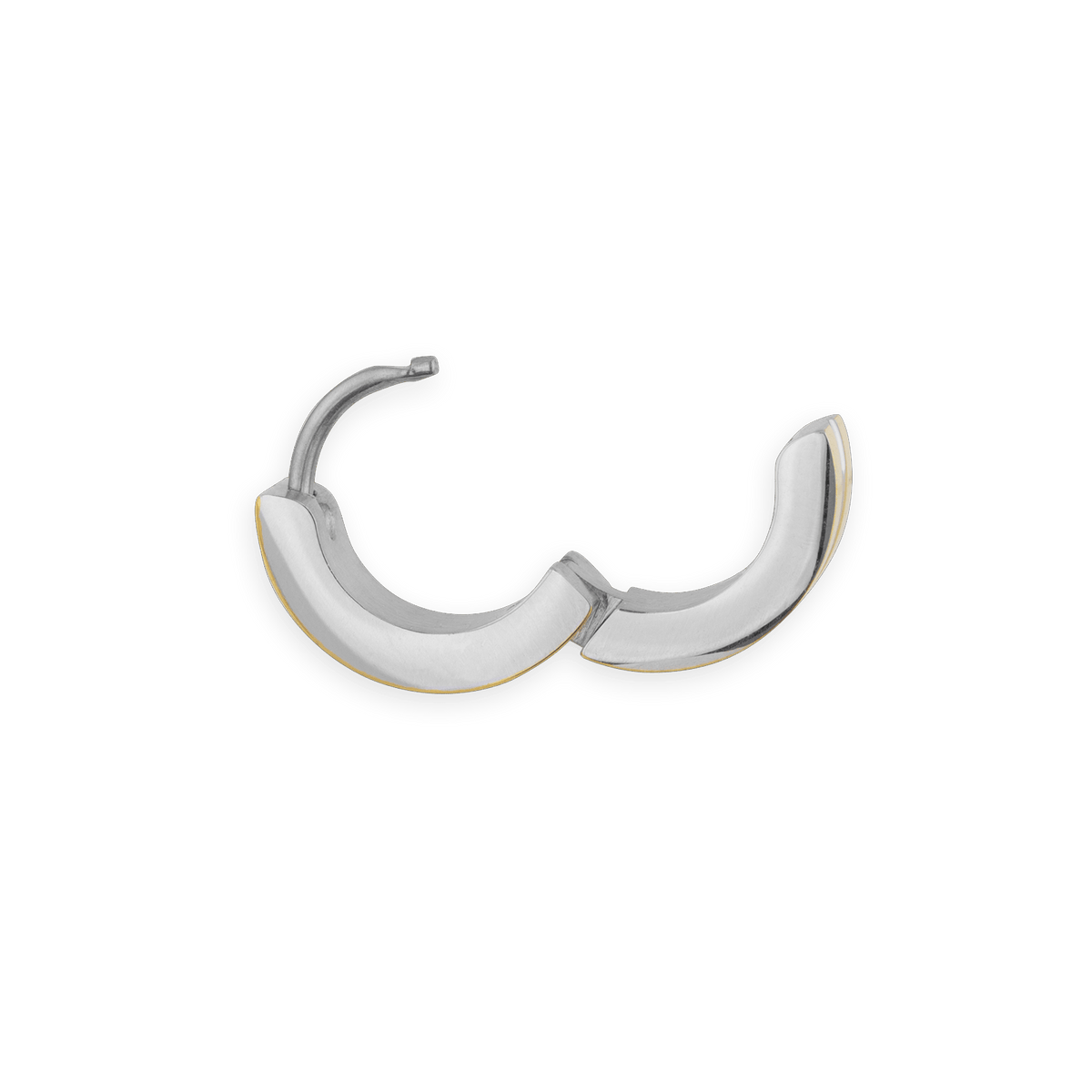 Créoles Acier Bicolores 13.5mm Tube 5mm