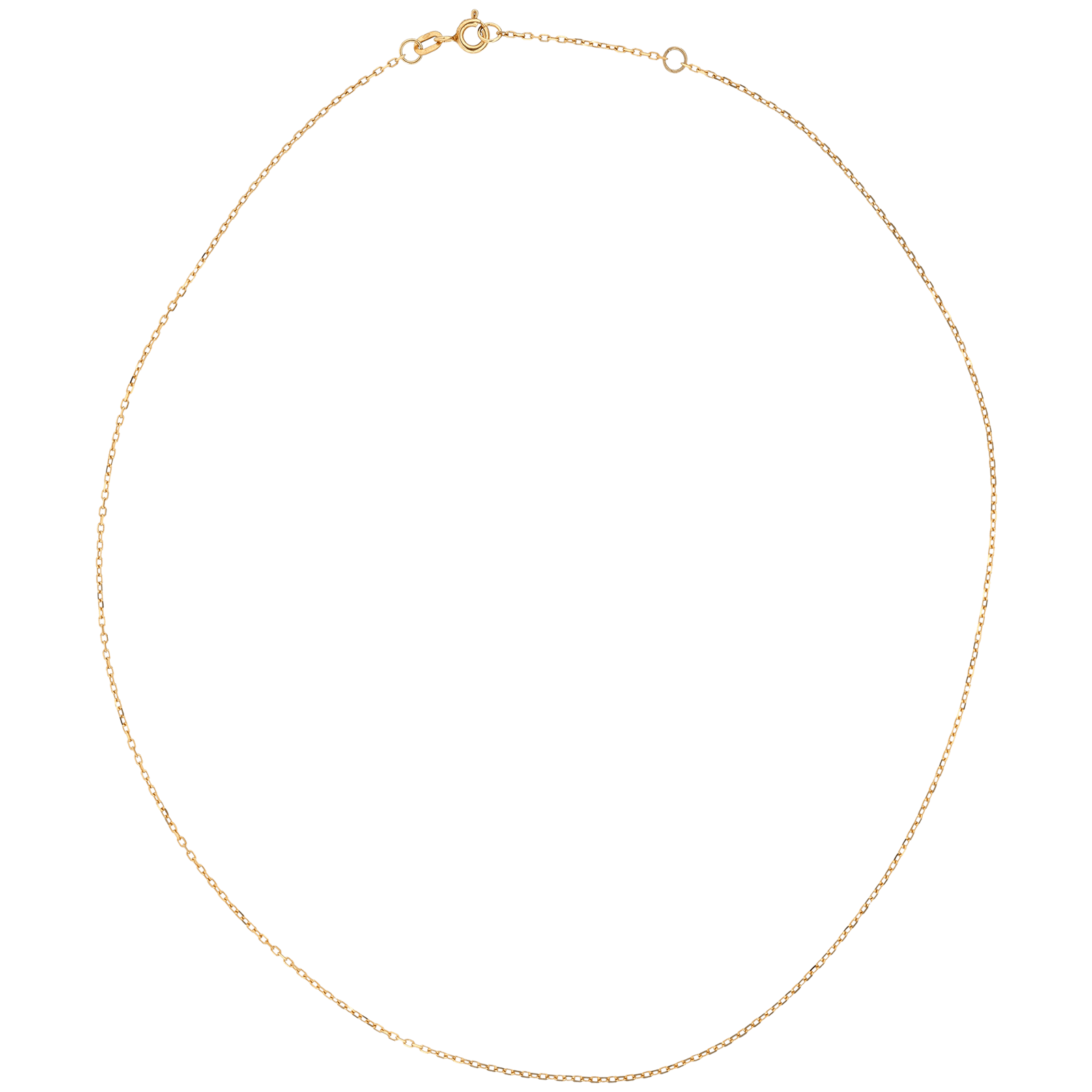 Collier Chaîne Maille Forçat Diamanté 1mm 45cm Or375