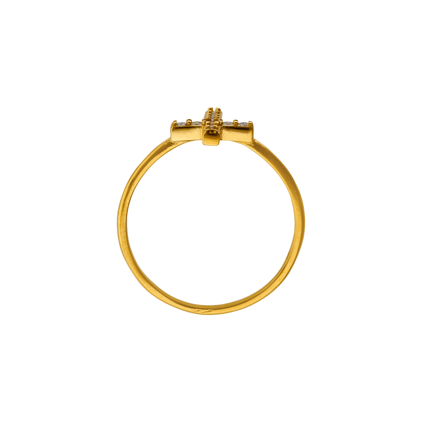 Bague plaqué or Croix Oxyde de Zirconium