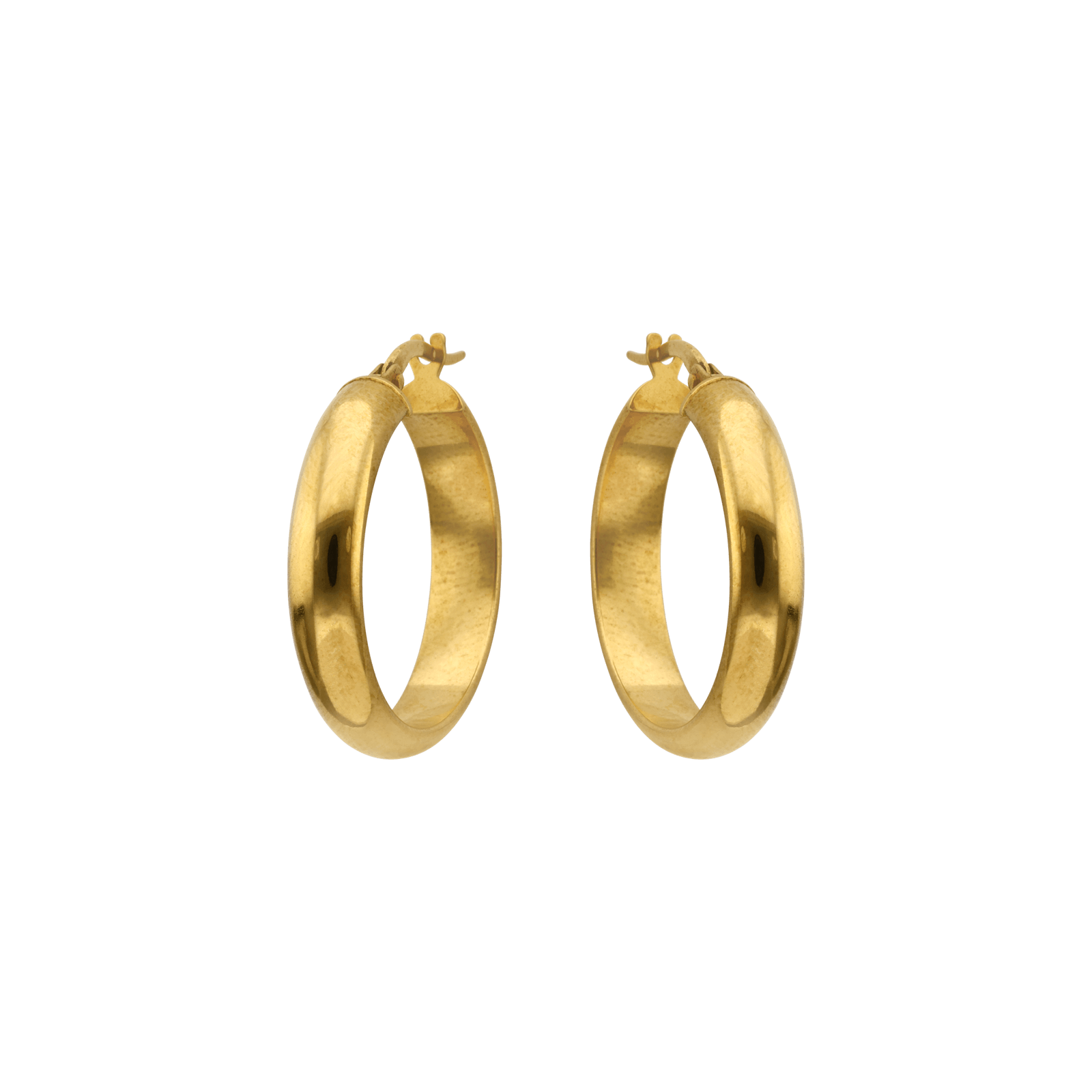 créoles tout or demi jonc 4.8/20 mm intérieure