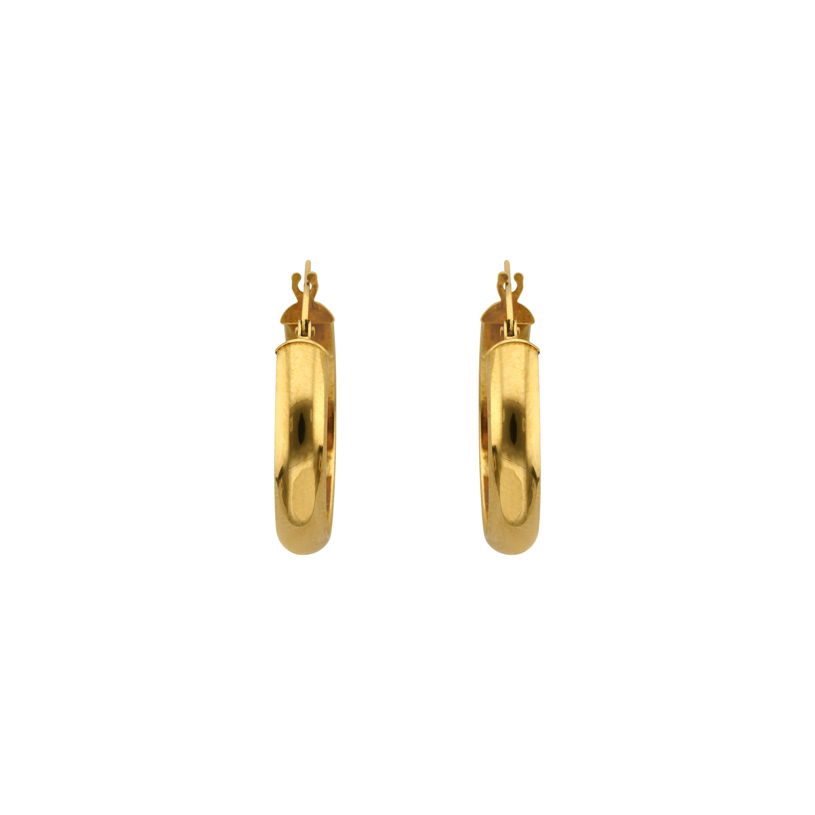 créoles tout or demi jonc 4.8/20 mm intérieure