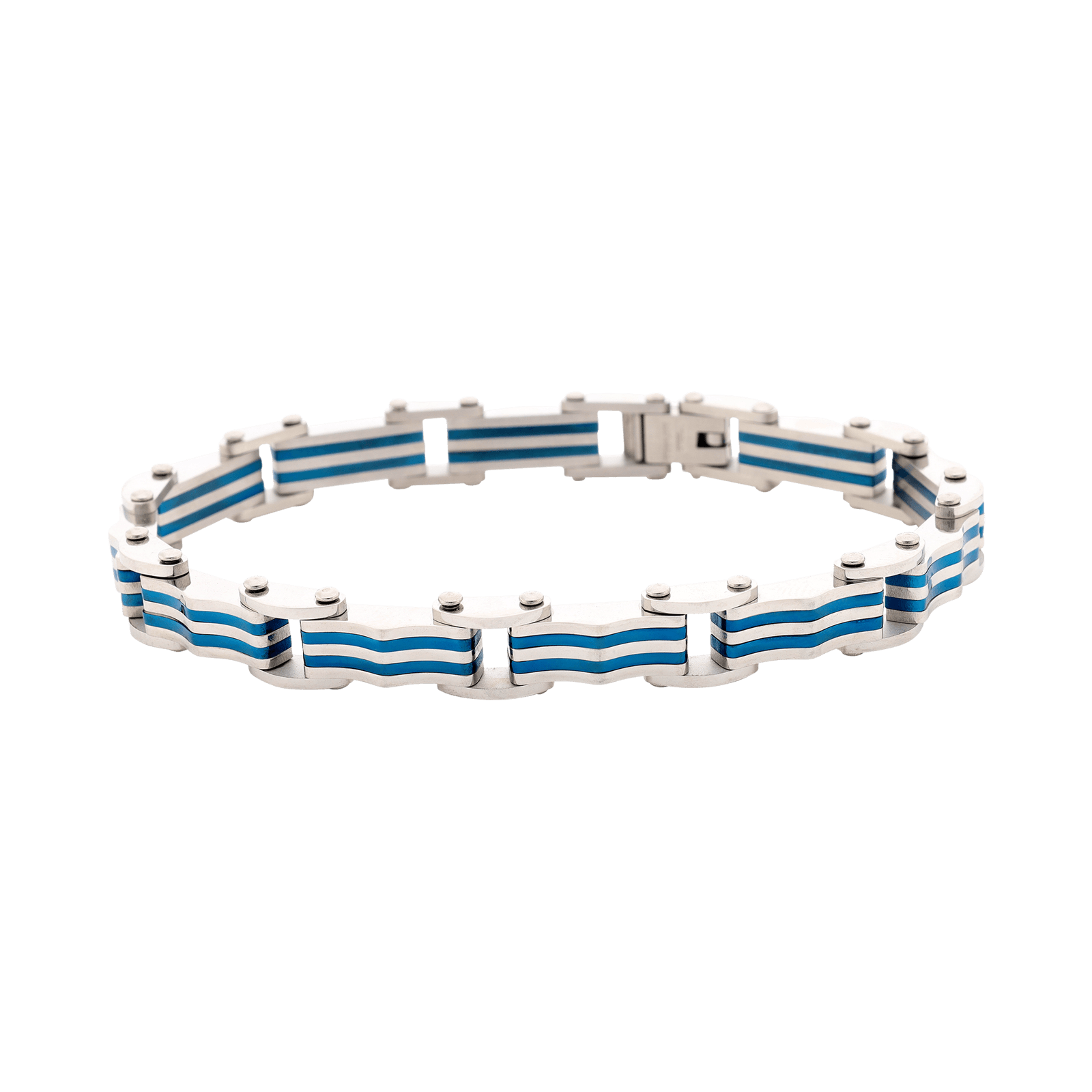 Bracelet Callas Acier et bleu 21cm