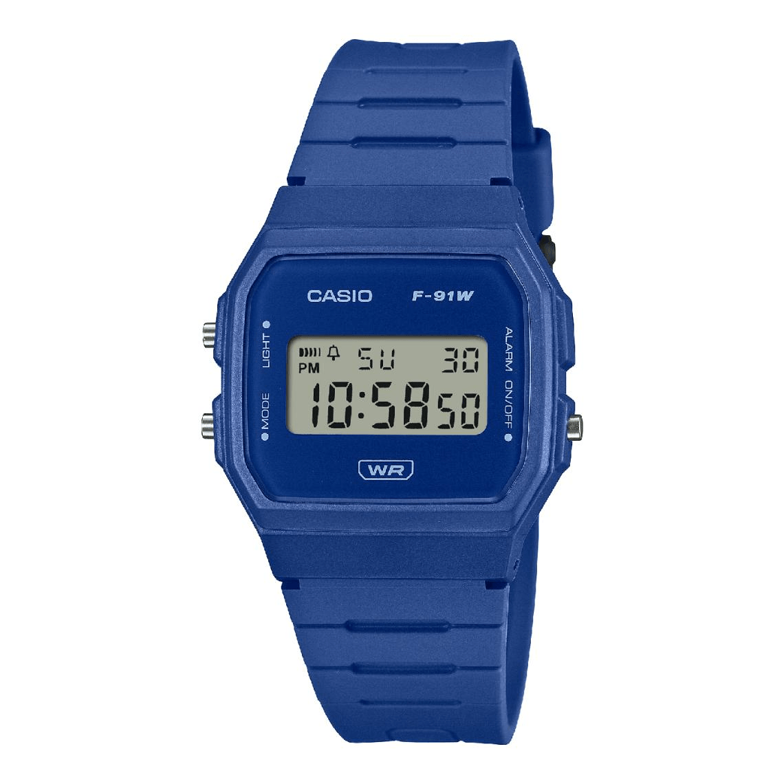 Montre Mixte Casio Vintage - F-91WB-2A1EF Bracelet Résine Bleu