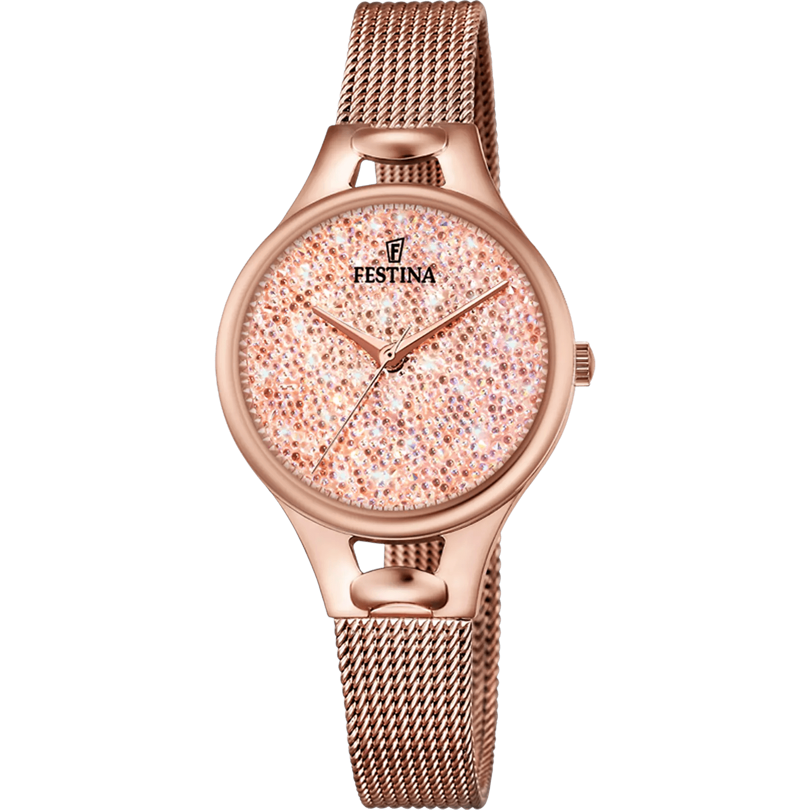 montre festina femme mademoiselle f20333/2 acier: féminine avec un cadran rose délicat et un bracelet en acier ton sur ton, alliant style raffiné et mouvement à quartz miyota japonais pour élégance et fiabilité.