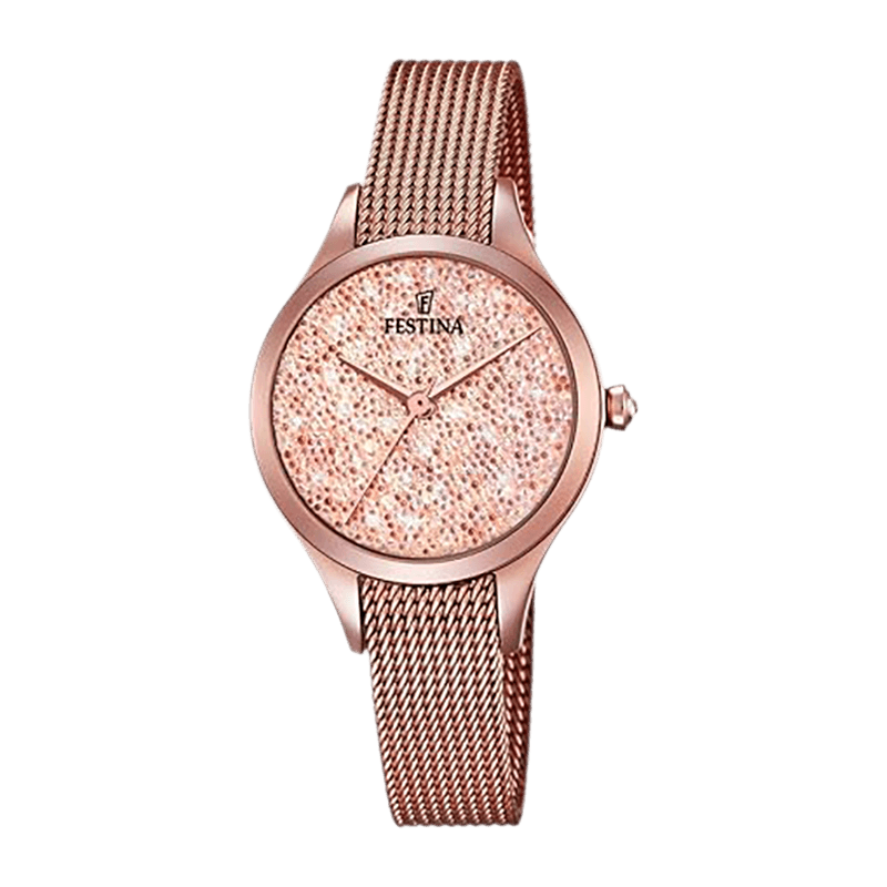 Montre Femme Festina Mademoiselle Acier Doré Rose 32mm, Cadran Doré Rose – F20338-2