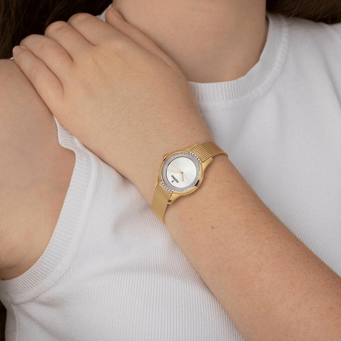 Montre femme Festina F20495-1 - Bracelet Acier Doré