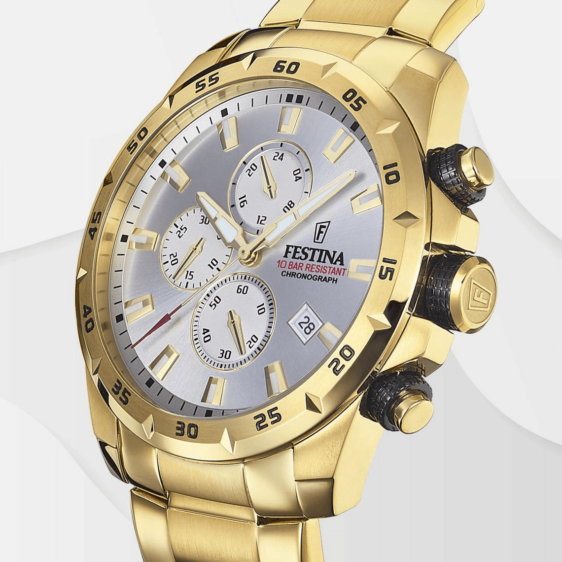 Montre Homme Festina CHRONO SPORT F20541-1 - Bracelet Acier Doré