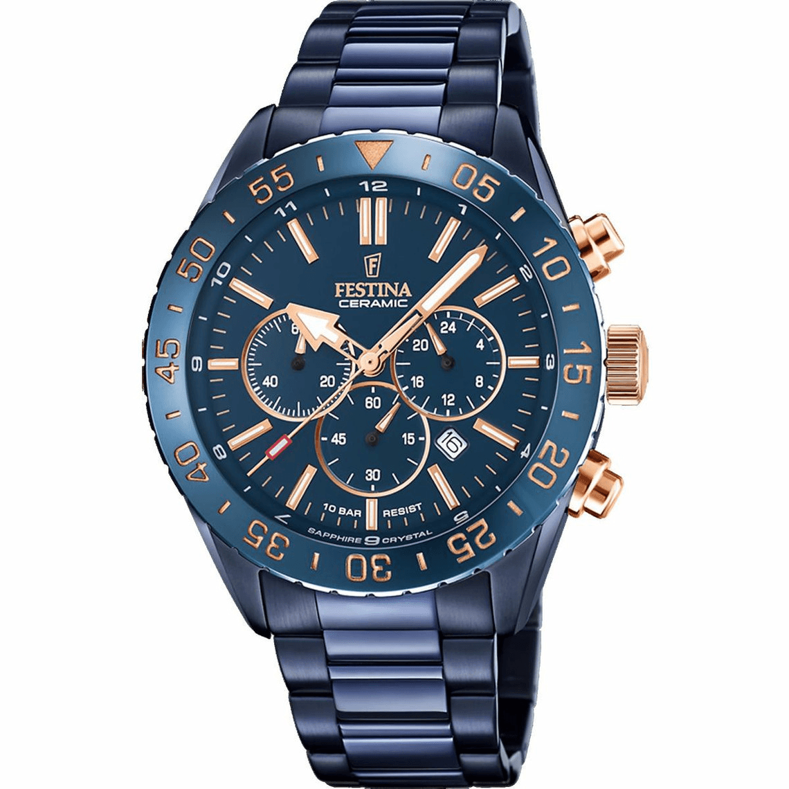 Montre Homme Festina Montres CERAMIC F20576-1 - Bracelet Acier Bleu