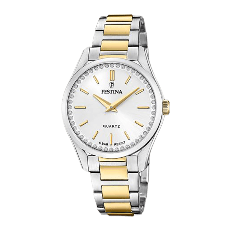Montre Femme Festina Mademoiselle Acier Argenté 35.5mm, Cadran Blanc – F20619-1