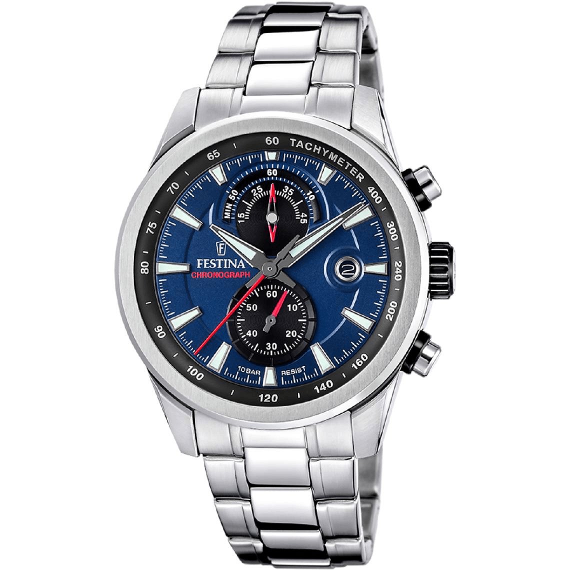 Montre Homme Festina Timeless Chronograph - F20694-5 Bracelet Acier Argenté