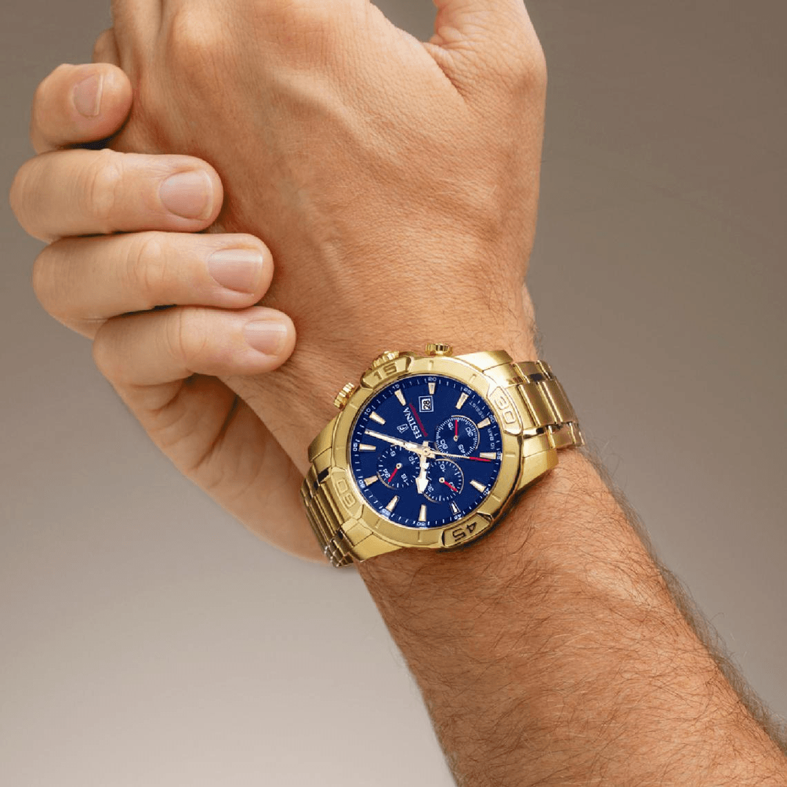 Montre Homme Festina Timeless Chronograph - F20705-3 Bracelet Acier Doré