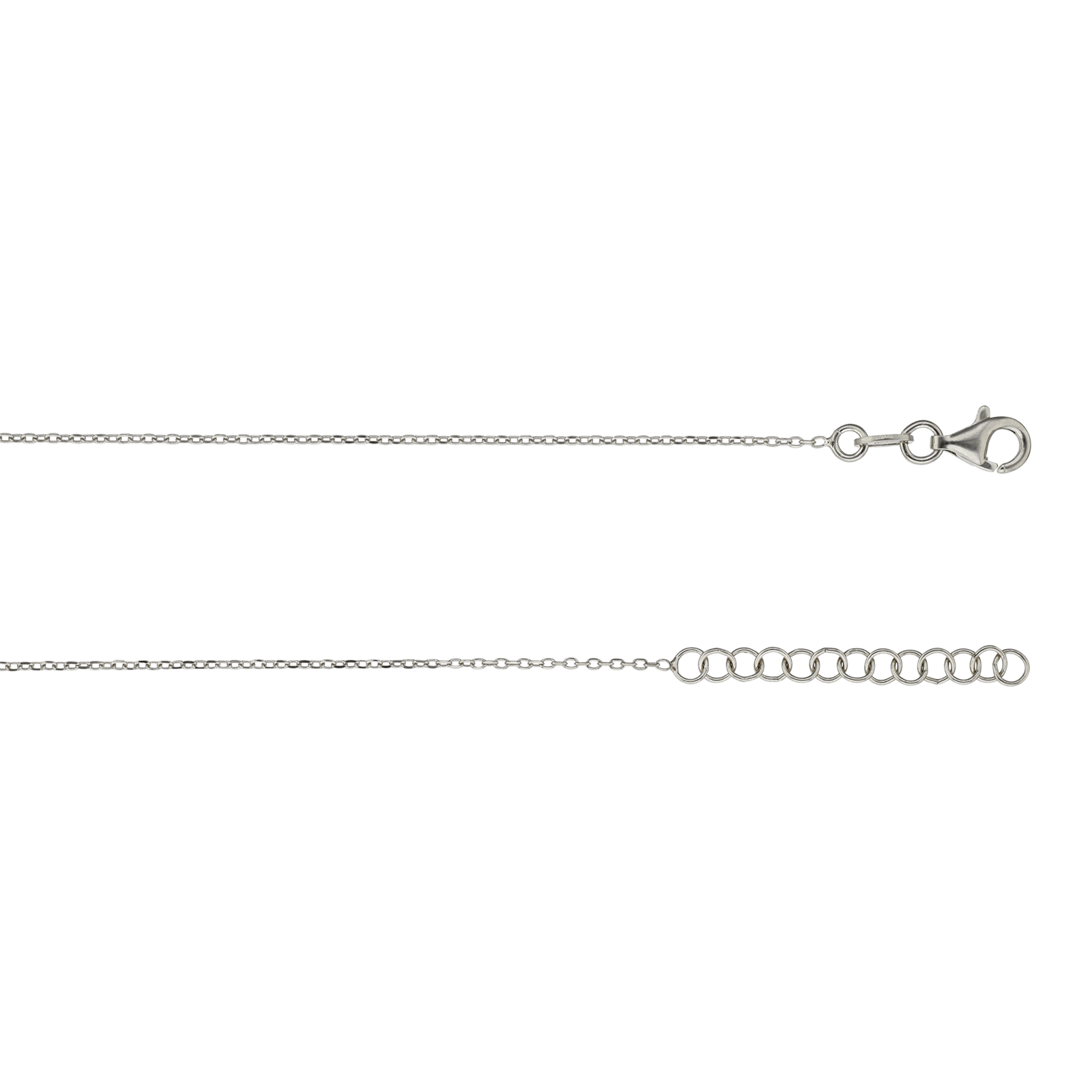Collier Argent 6 coeurs Lisses 45 centimètres
