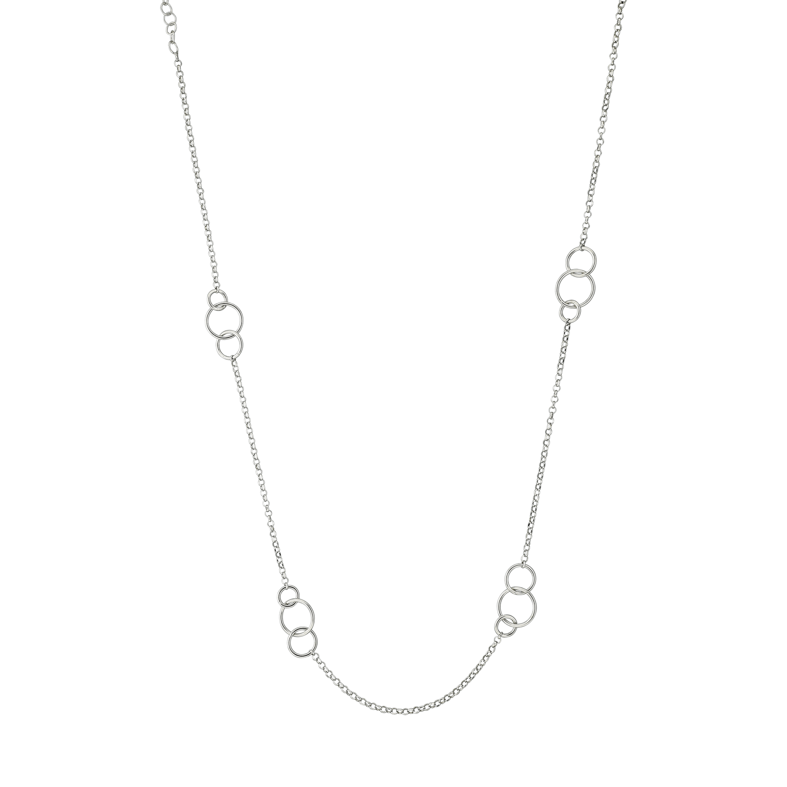 collier argent trois par cercles entrelacés 45 mm
