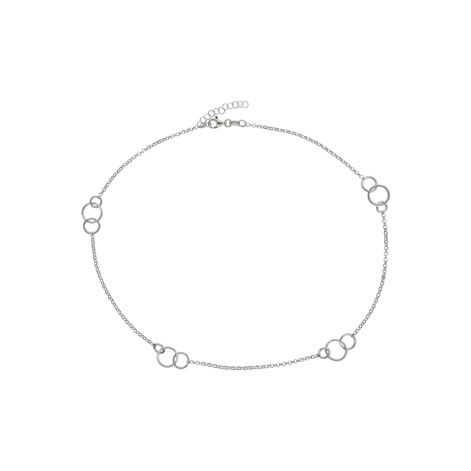 collier argent trois par cercles entrelacés 45 mm