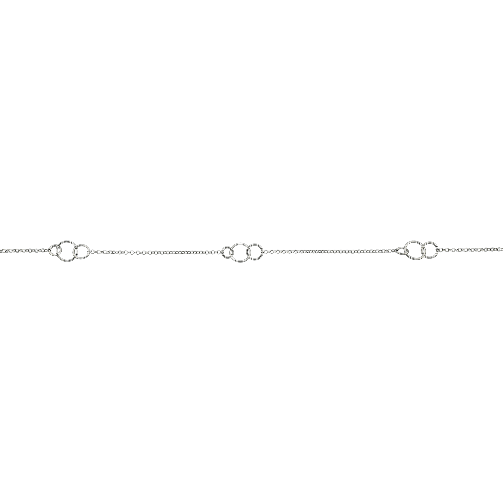 collier argent trois par cercles entrelacés 45 mm