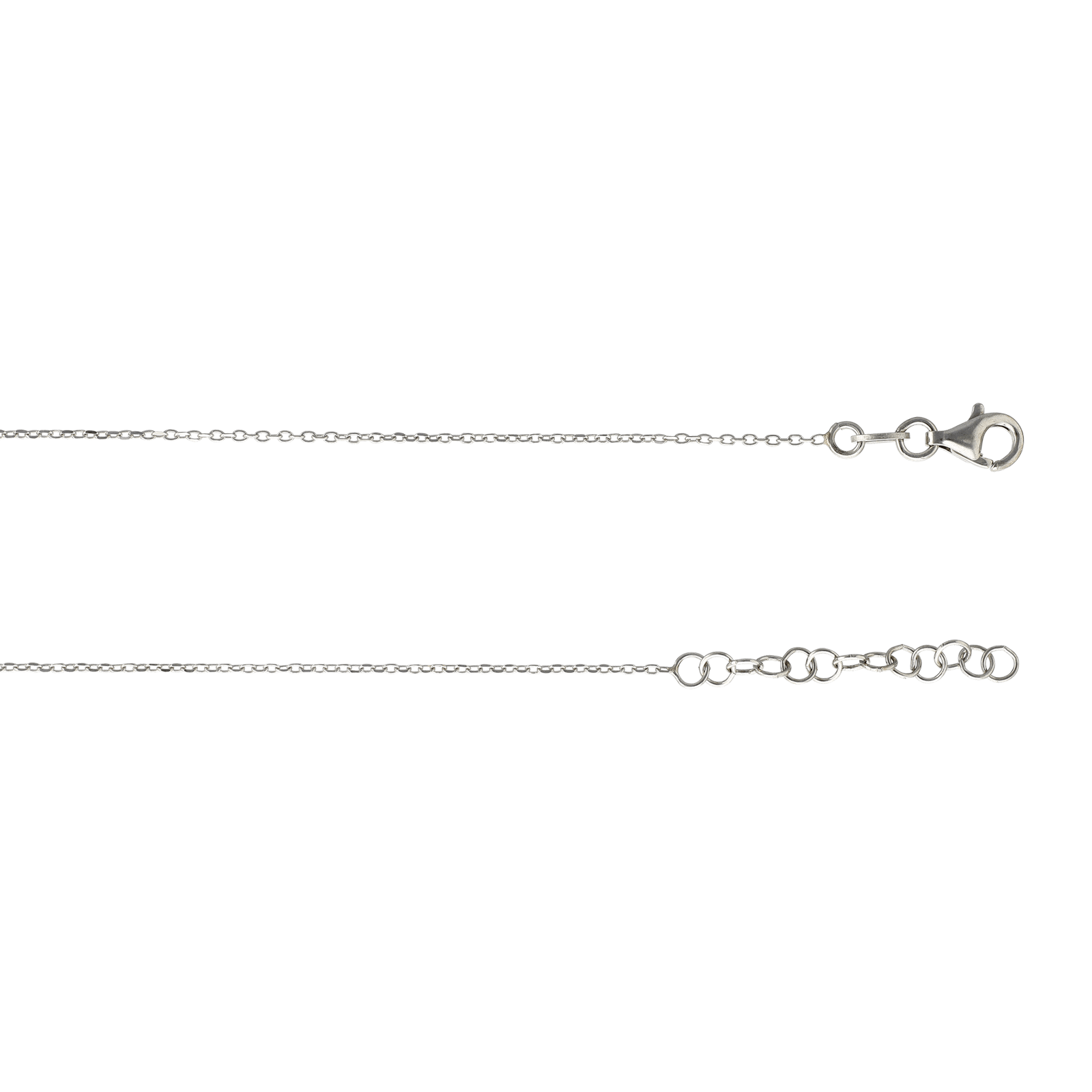 Collier Argent coeur et Oxyde de Zirconium 45 centimètres