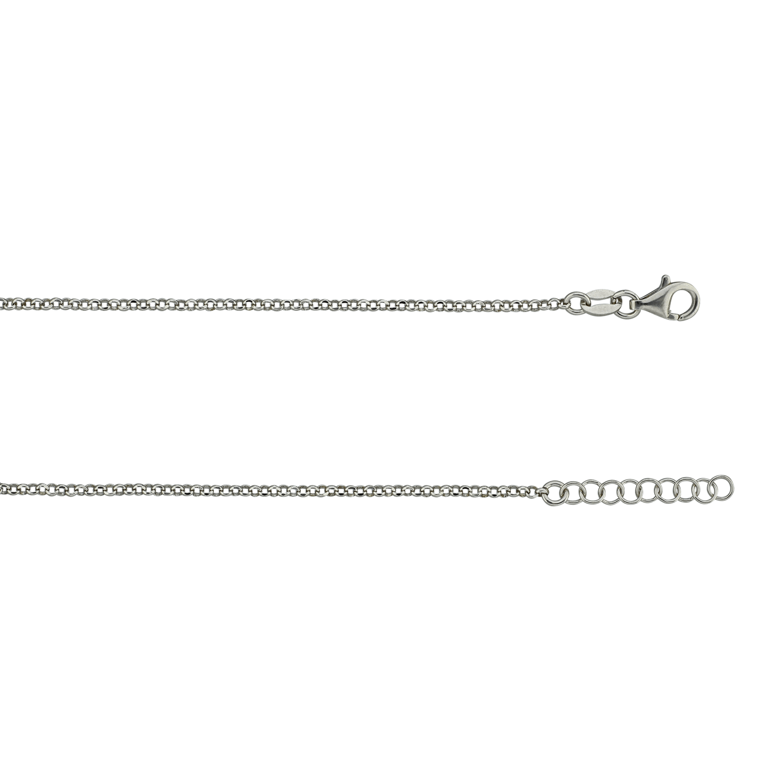 Bracelet Argent Centre 2 coeurs Lisses 18 plus 2 centimètres