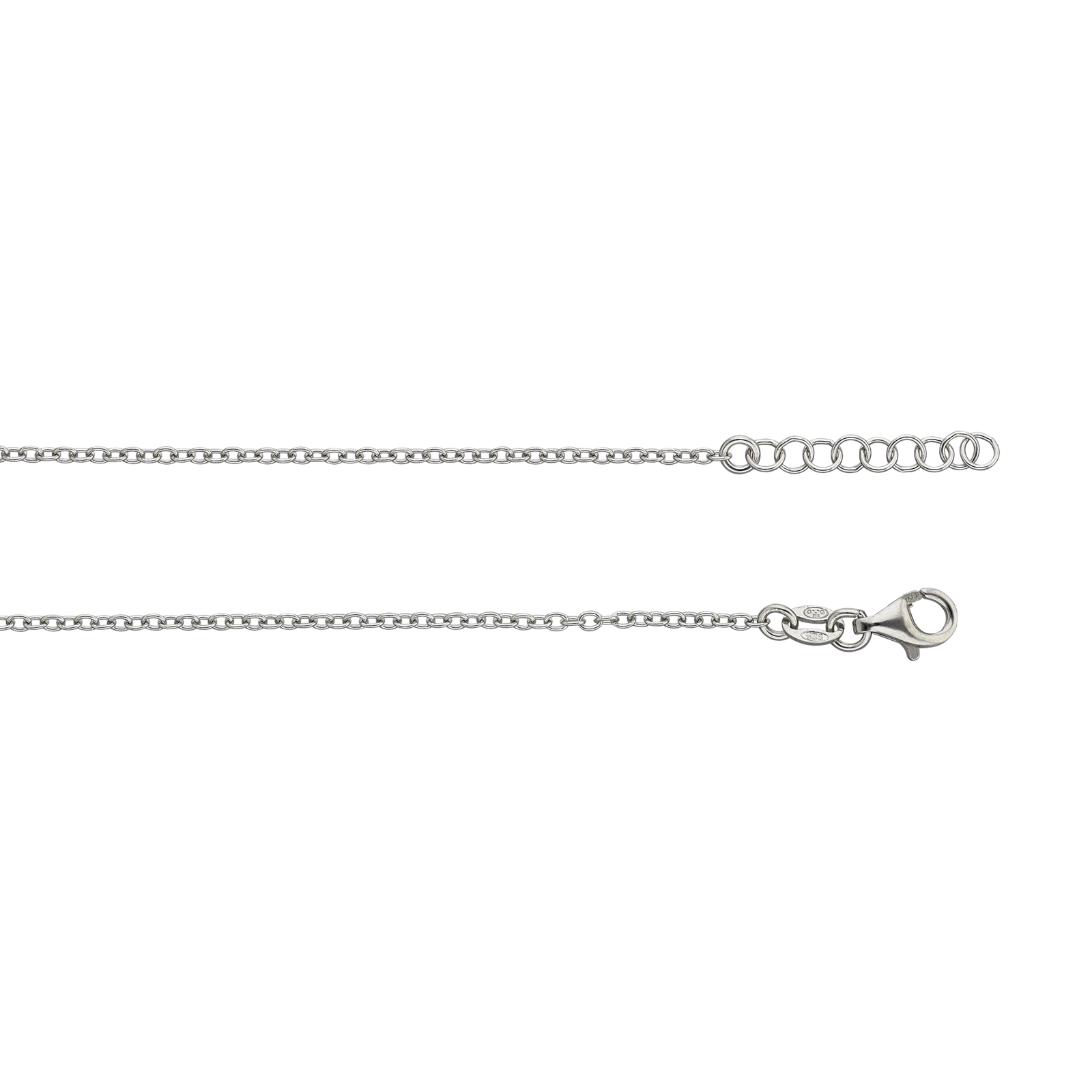 Bracelet Argent Centre breloque Croix sertie Oxyde de Zirconium 18 plus 2 centimètres