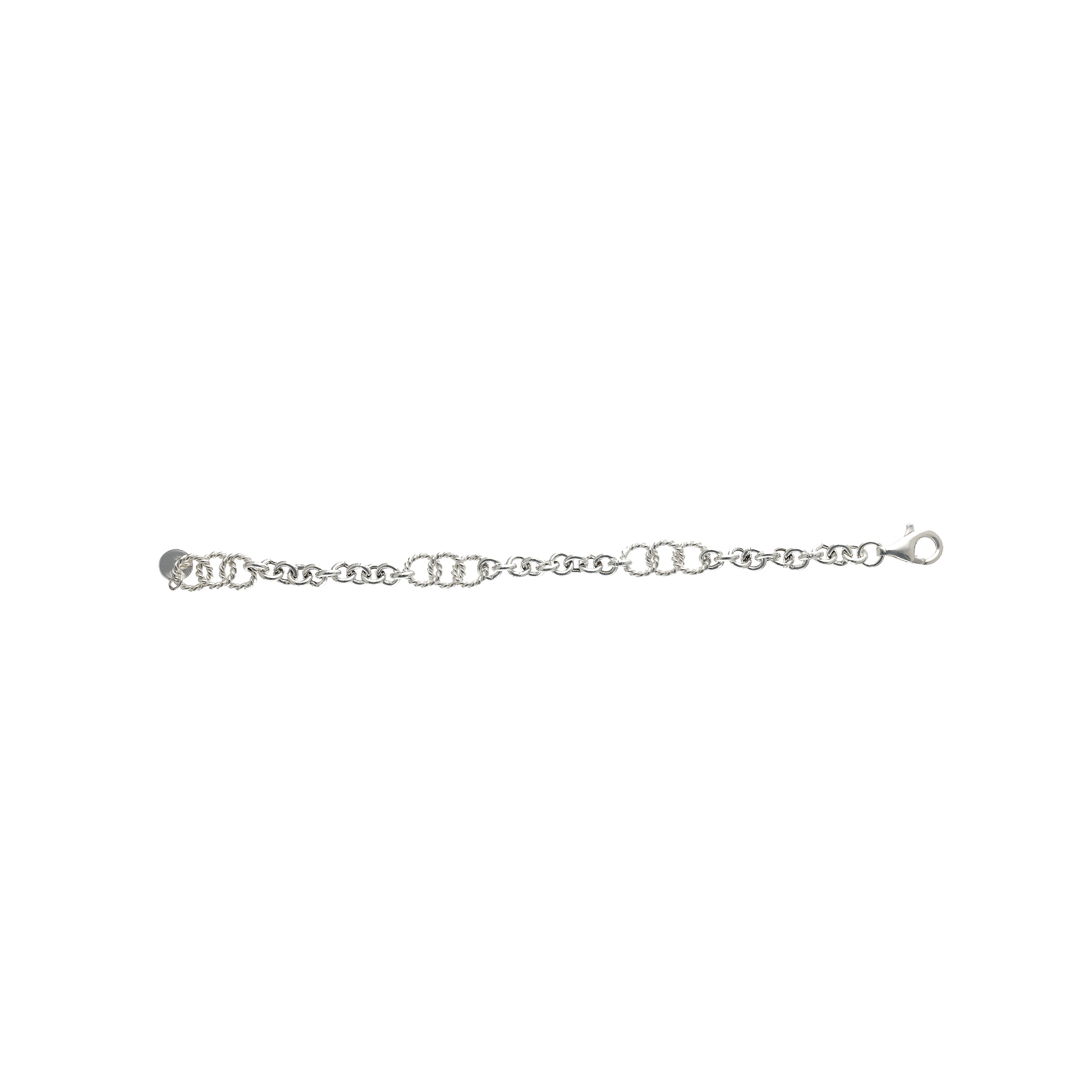 Bracelet Argent maille cercles entrelacés 19cm