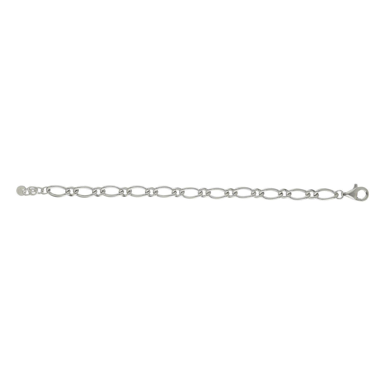 bracelet Argent mailles ovales 18+2cm