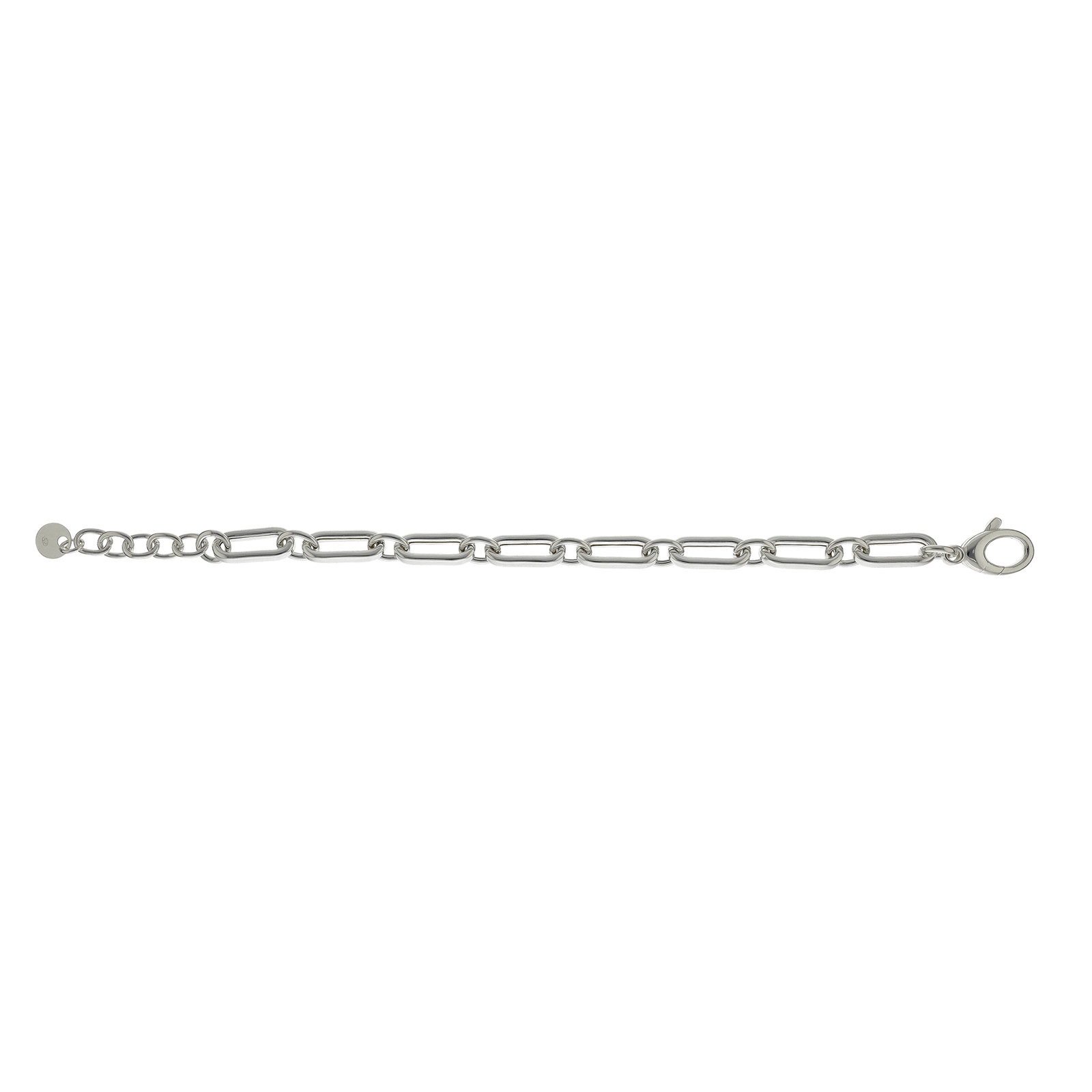 Bracelet Argent cercle et ovales entrelacés 21 centimètres