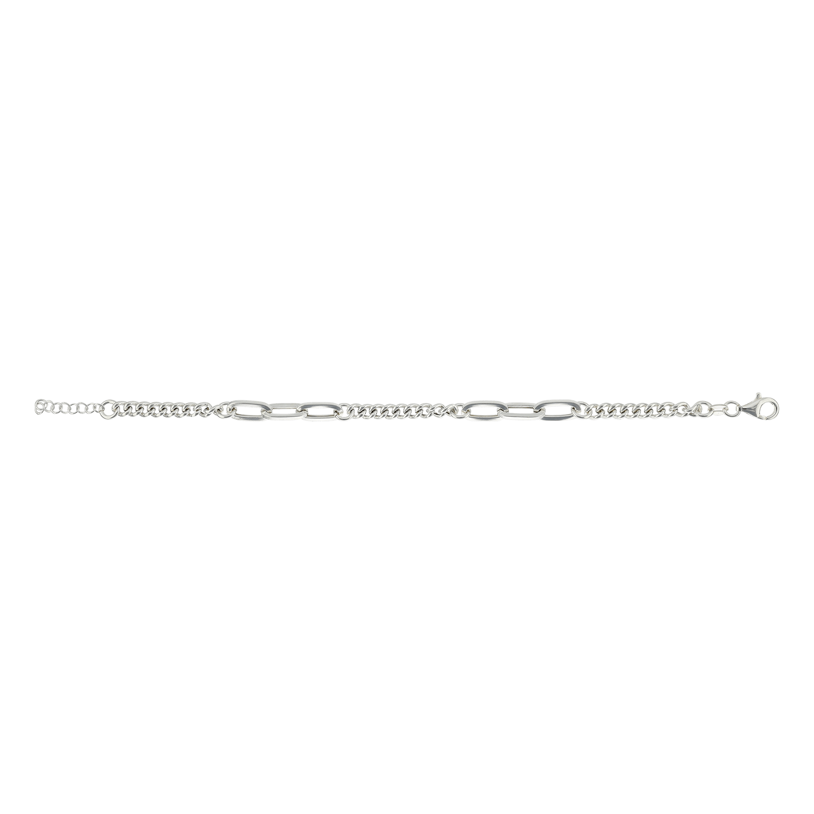 Bracelet mailles ovales entrelacés argent 20cm