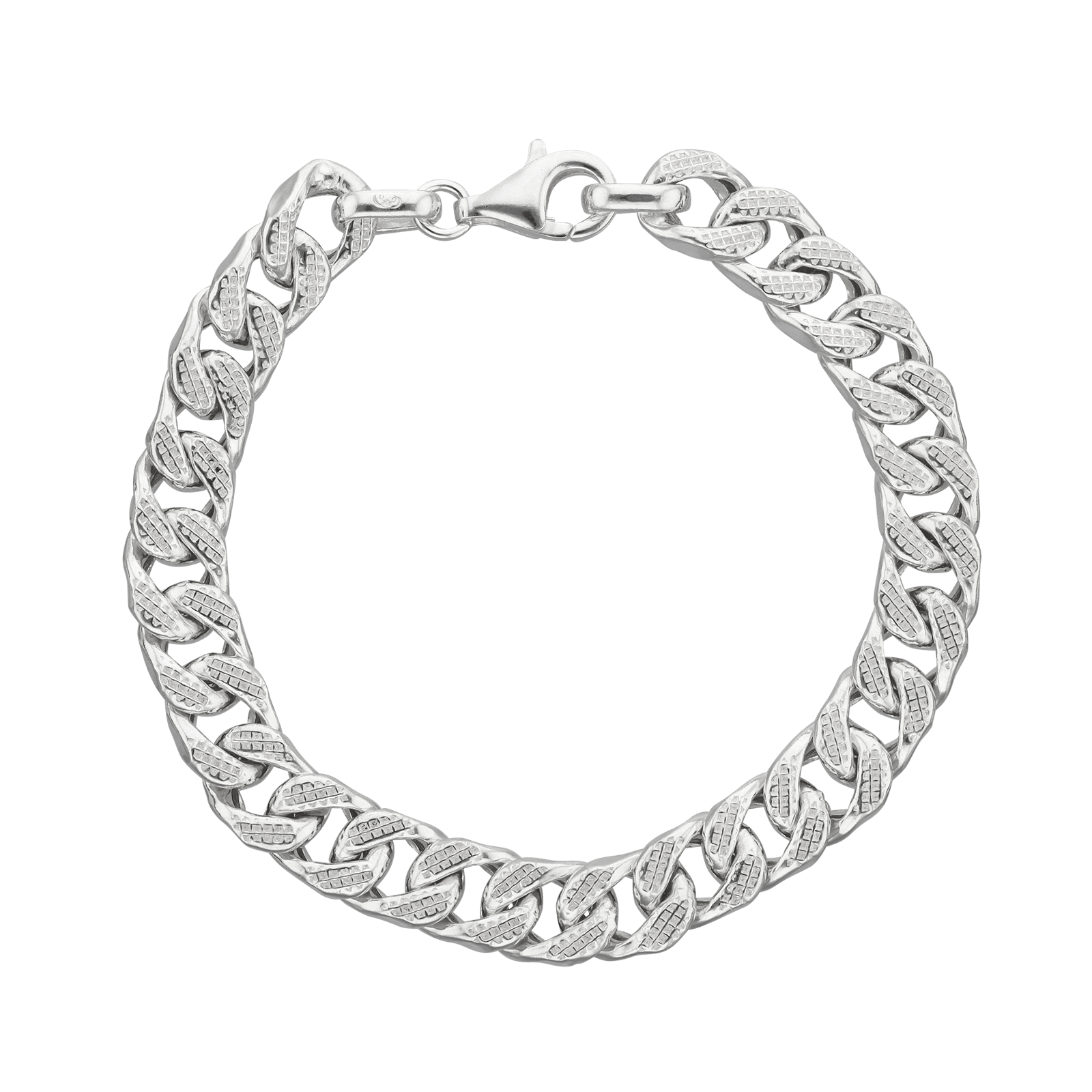 Bracelet Gourmette maille plate 19cm argent