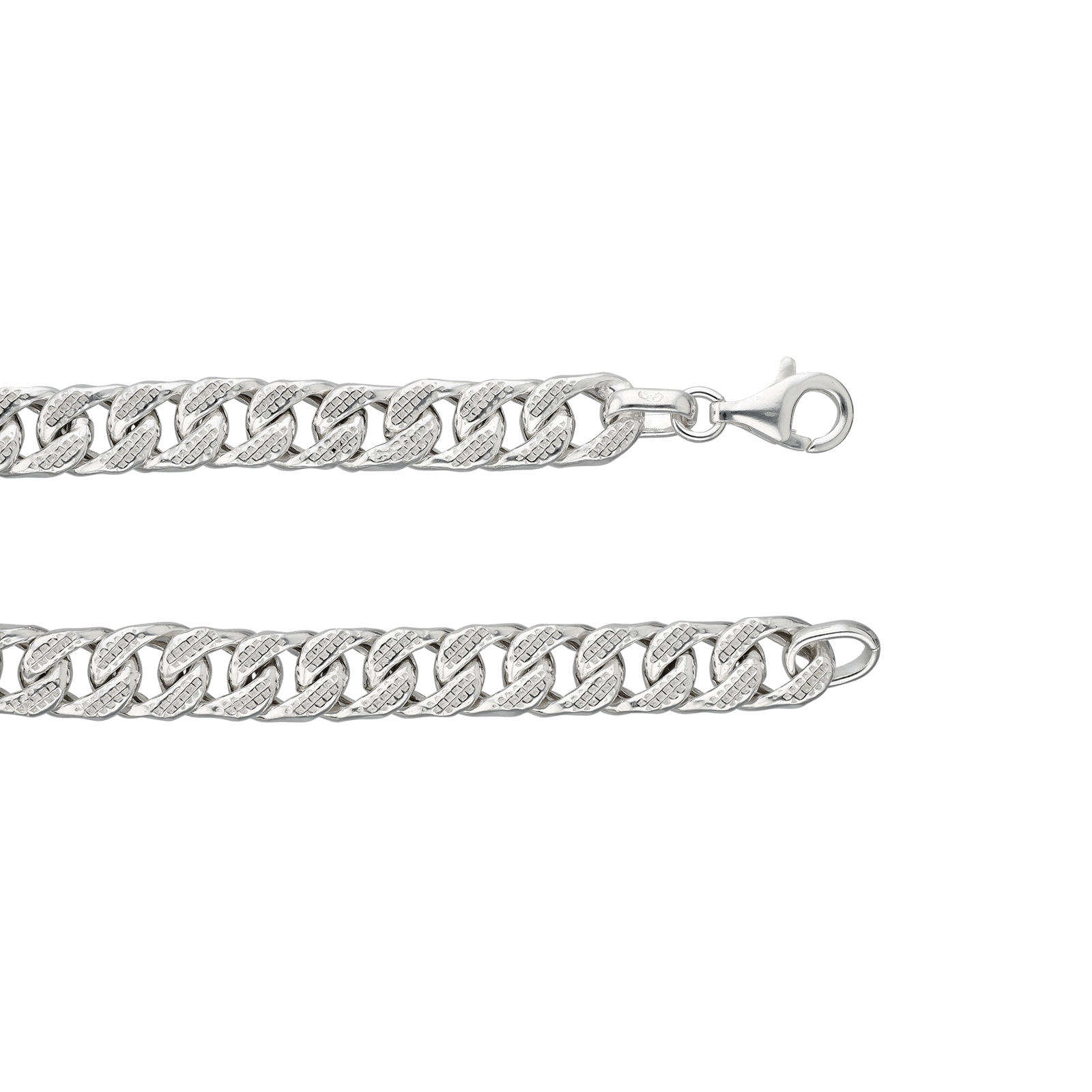 Bracelet Gourmette maille plate 19cm argent